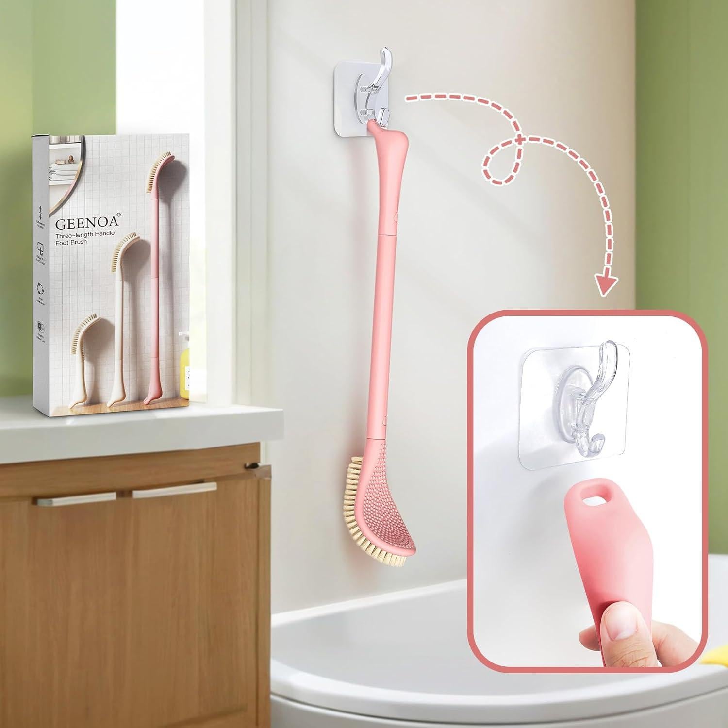 Cepillo Exfoliante para Pies GEENOA con Mango Ajustable 3 en 1