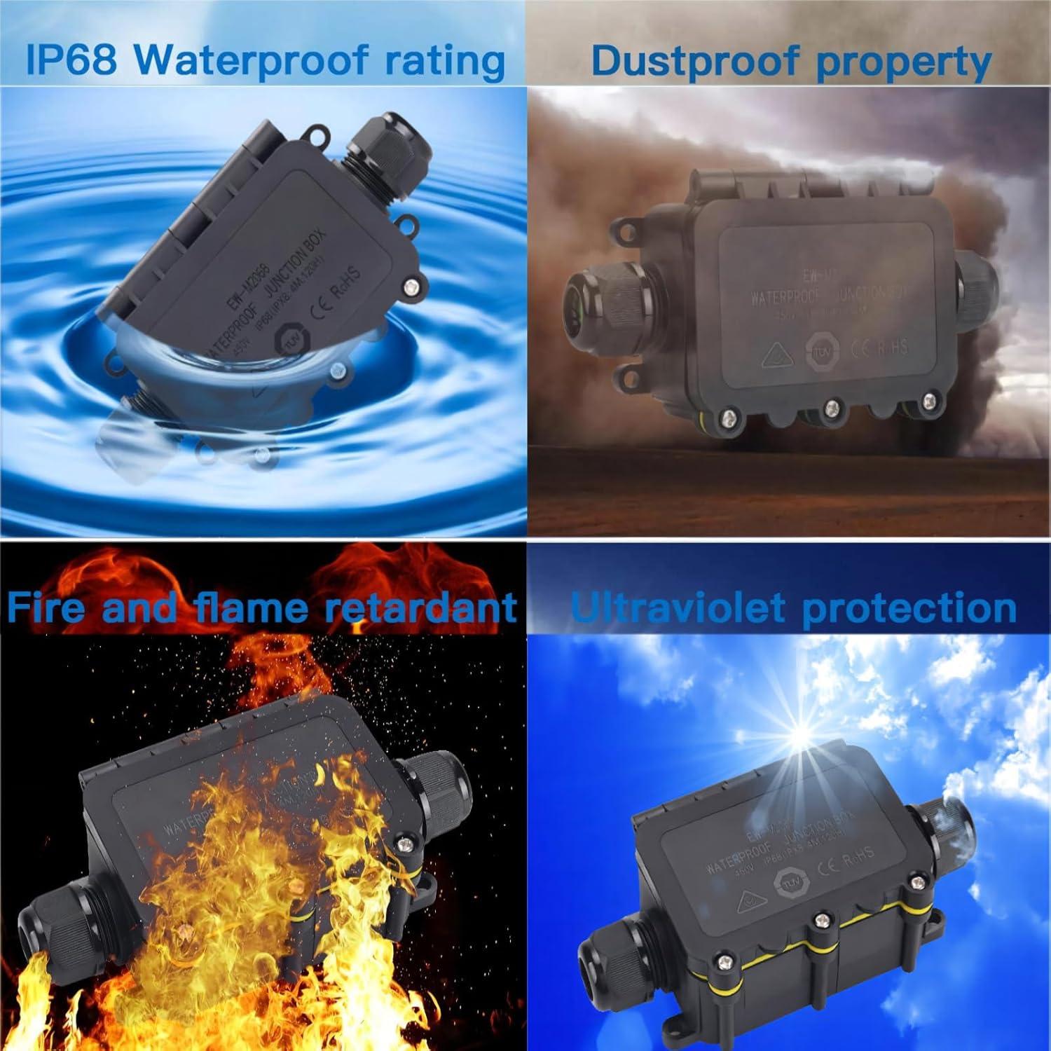 Caja de Conexiones Impermeable KLJ IP68 2 Vías 5-12mm