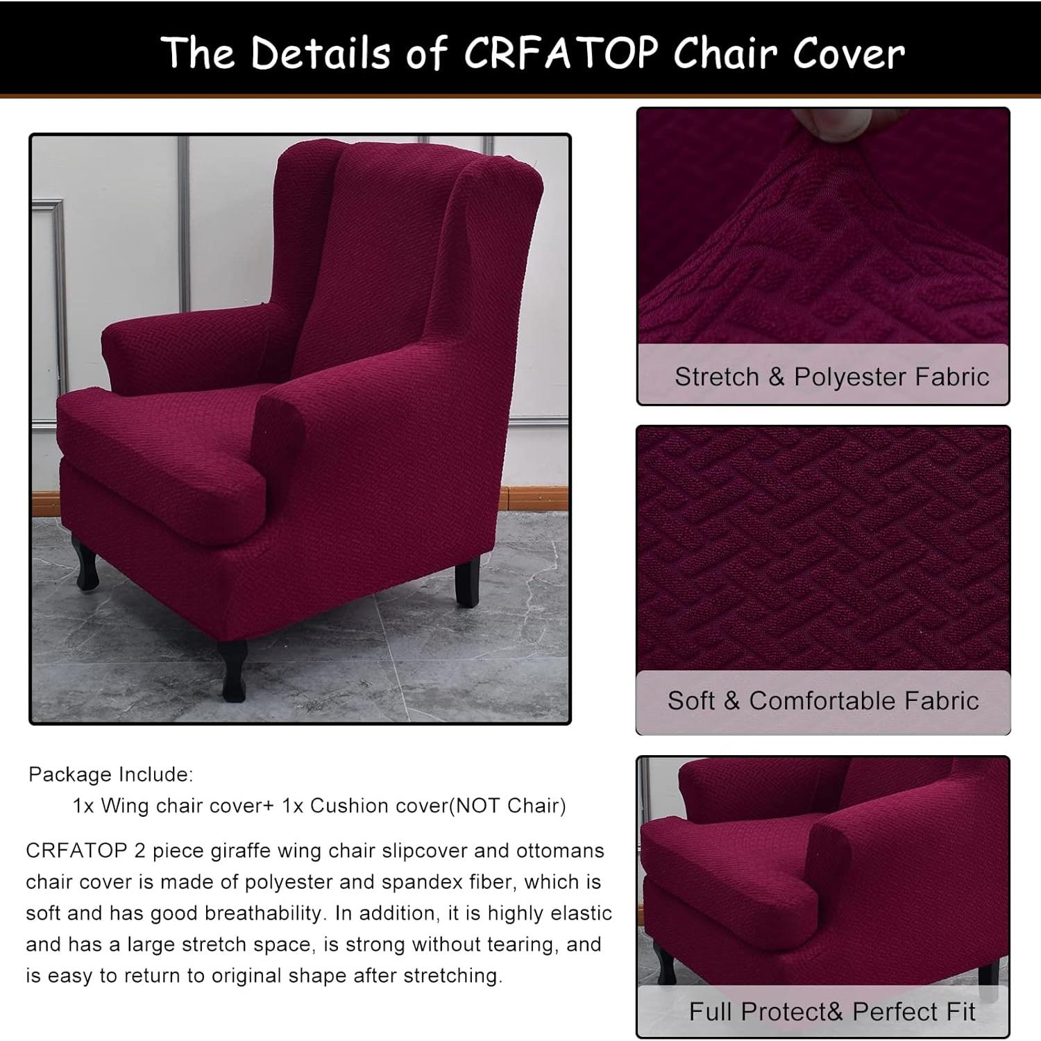 Fundas Impermeables CRFATOP para Sillones con Alas 2 Piezas