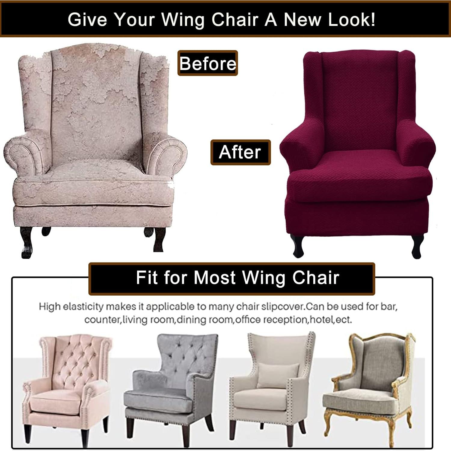 Fundas Impermeables CRFATOP para Sillones con Alas 2 Piezas