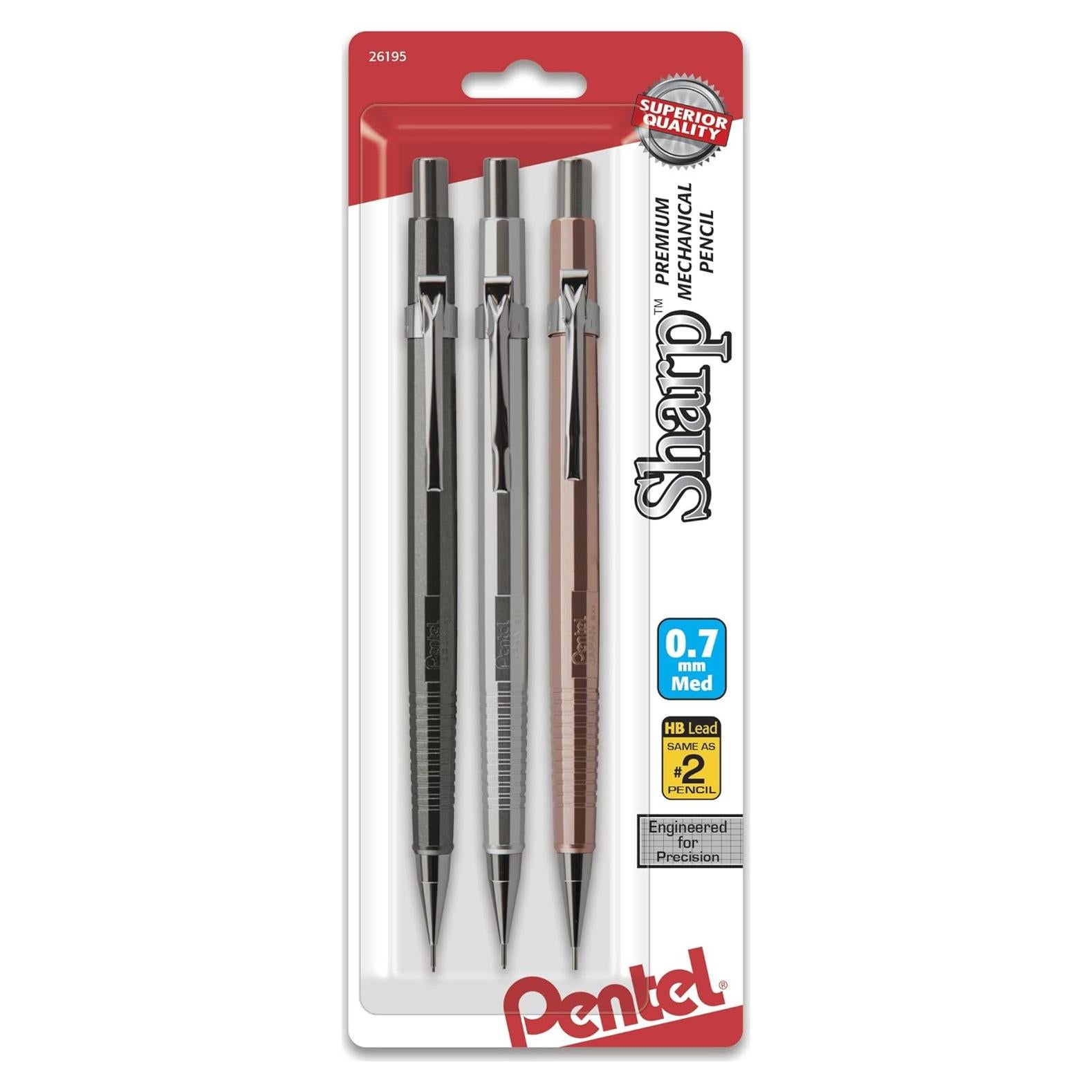 Lápiz Mecánico Pentel P207MBP3M 0.7 mm 3 Unidades Variadas