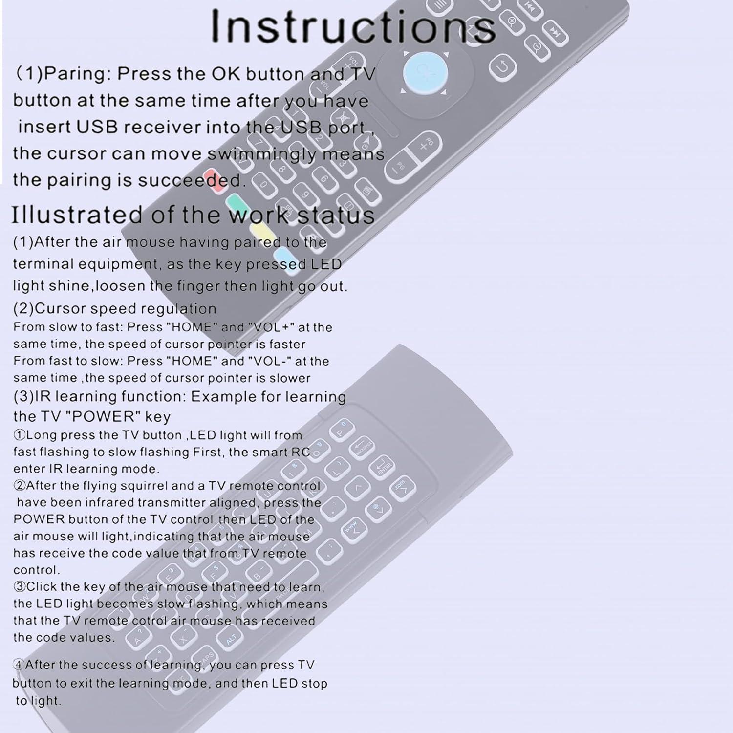 Control Remoto Inalámbrico MX3 Air Mouse con Teclado 2.4G