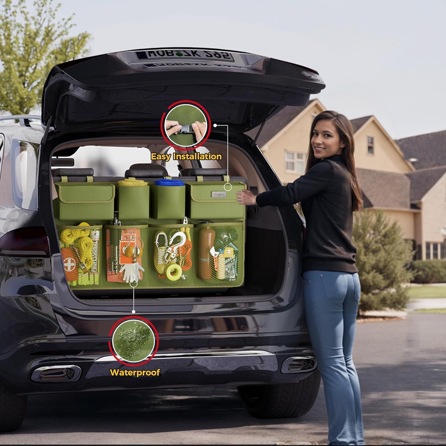 Organizador Colgante de Maletero SURDOCA Verde Militar 90x46 cm