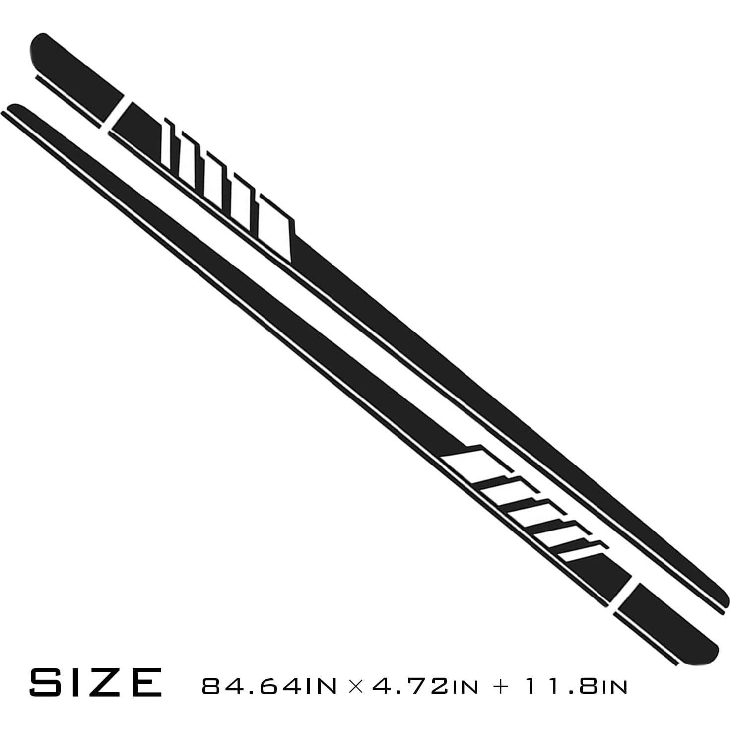 Calcomanías Lateral de Puerta Luminuti 2 Pcs PVC Negro 224.4 cm