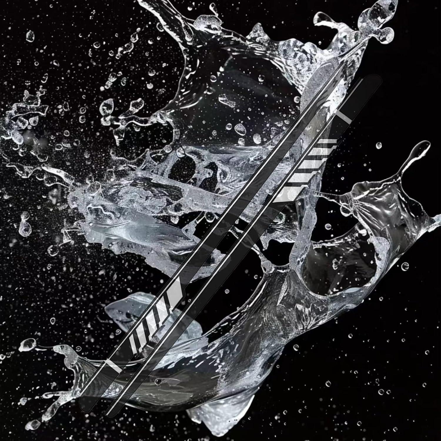 Calcomanías Lateral de Puerta Luminuti 2 Pcs PVC Negro 224.4 cm