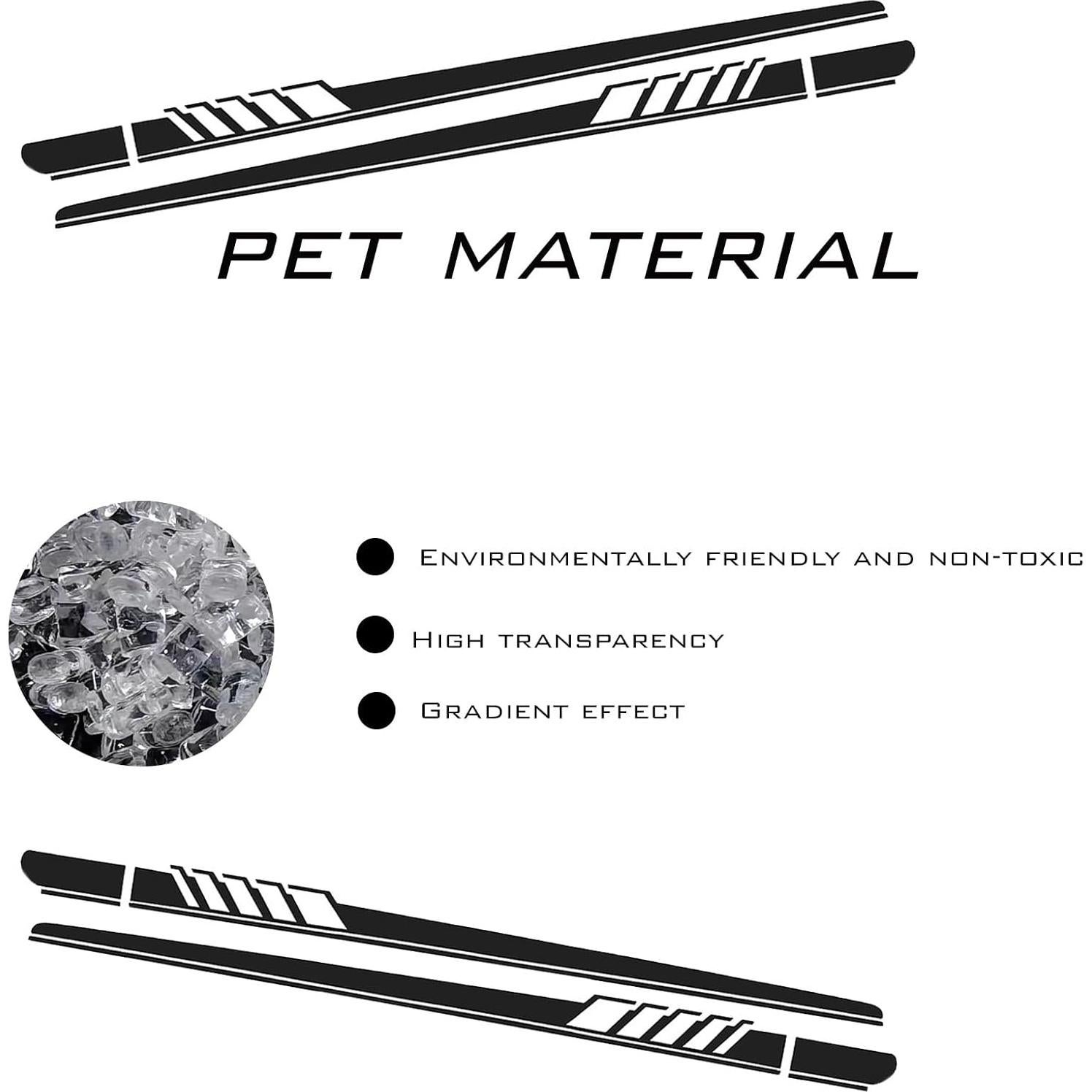 Calcomanías Lateral de Puerta Luminuti 2 Pcs PVC Negro 224.4 cm