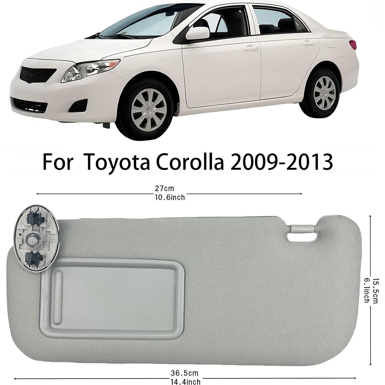 Viseras solares para Toyota Corolla 2009-2013 GlymXia Gris