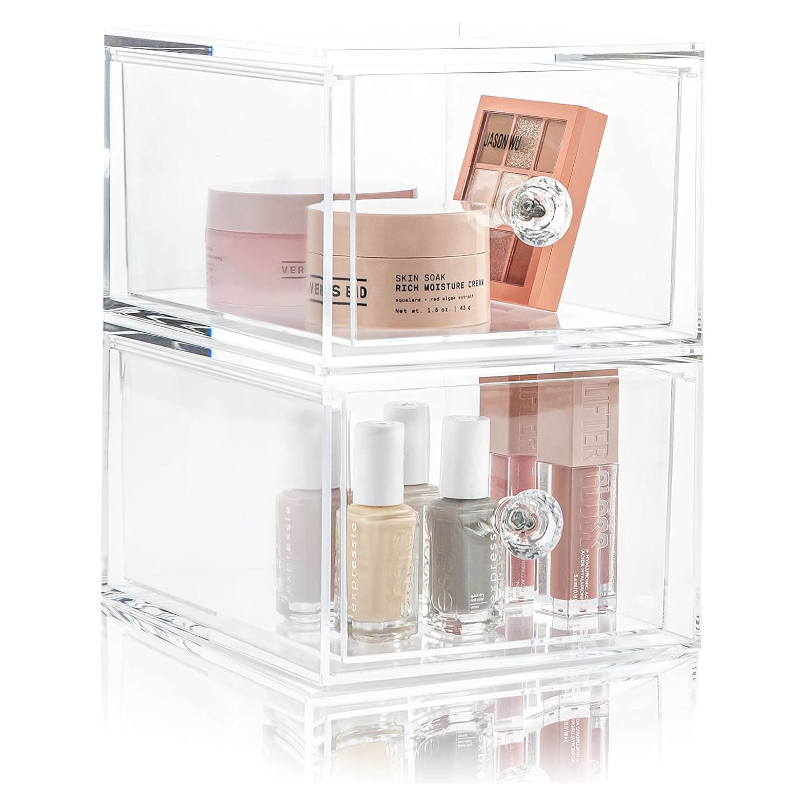 Organizadores de Cajones Oizeir - Acrílico Apilable 2-Pack