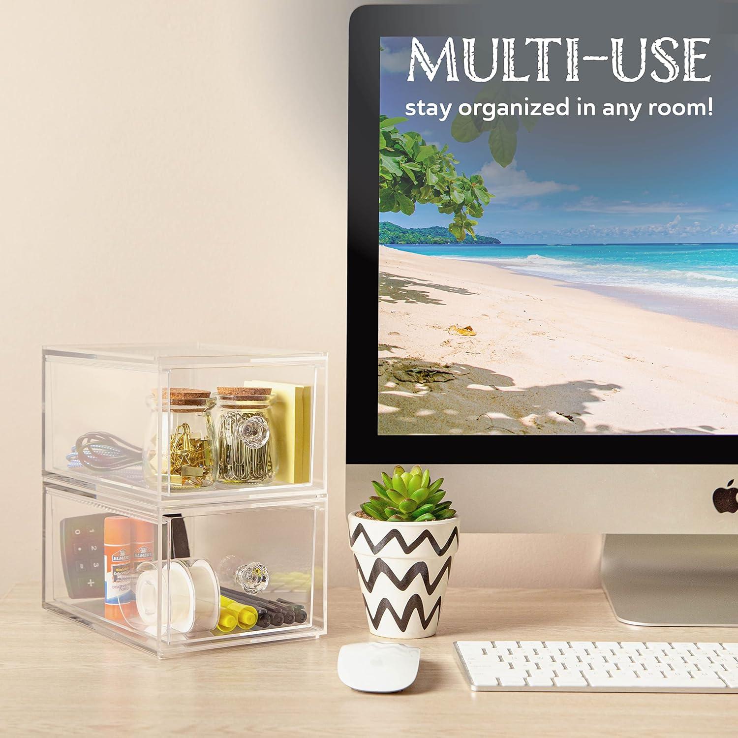 Organizadores de Cajones Oizeir - Acrílico Apilable 2-Pack