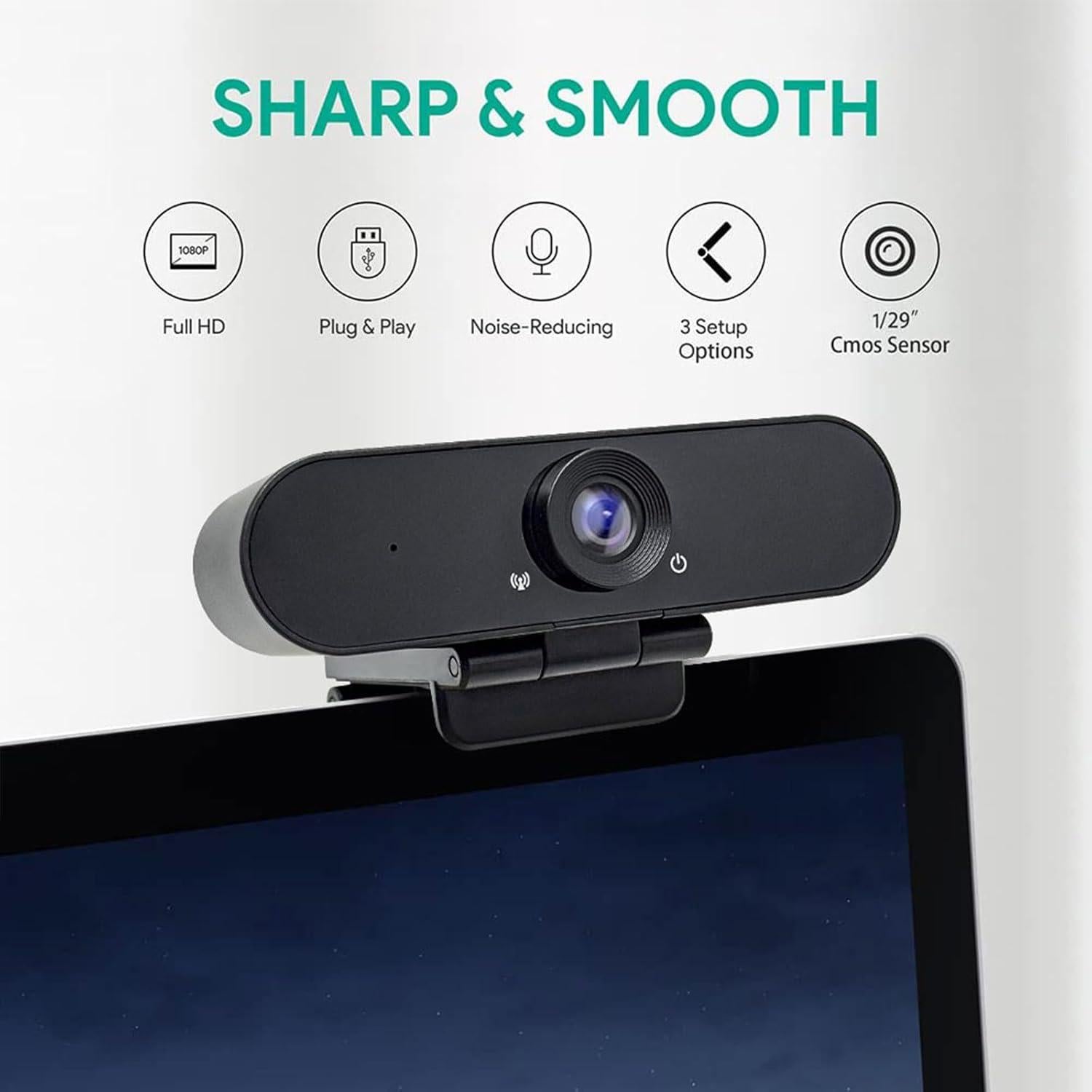 Cámara Web 1080p WEUNKNOWN con Micrófonos Dual y Tapa