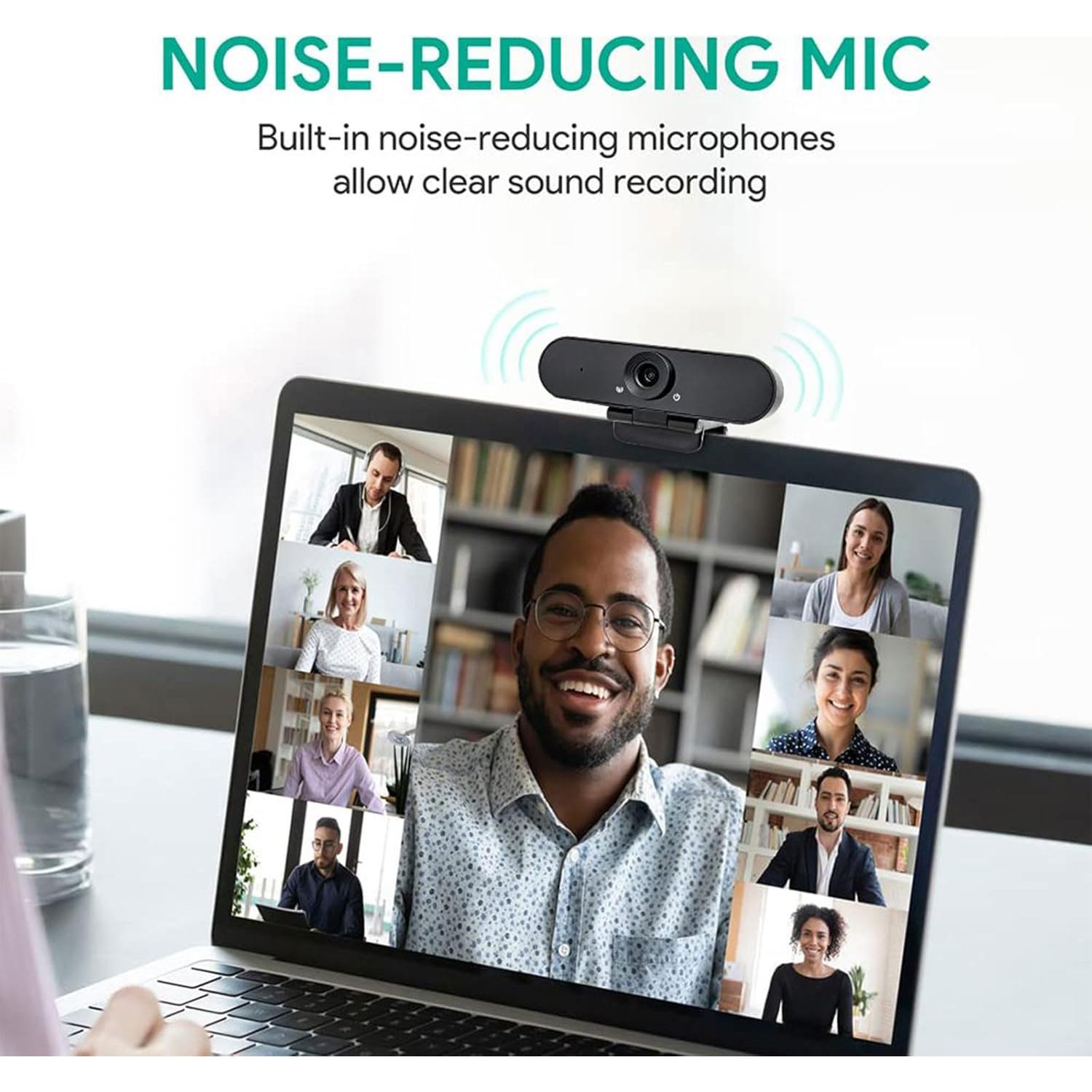 Cámara Web 1080p WEUNKNOWN con Micrófonos Dual y Tapa