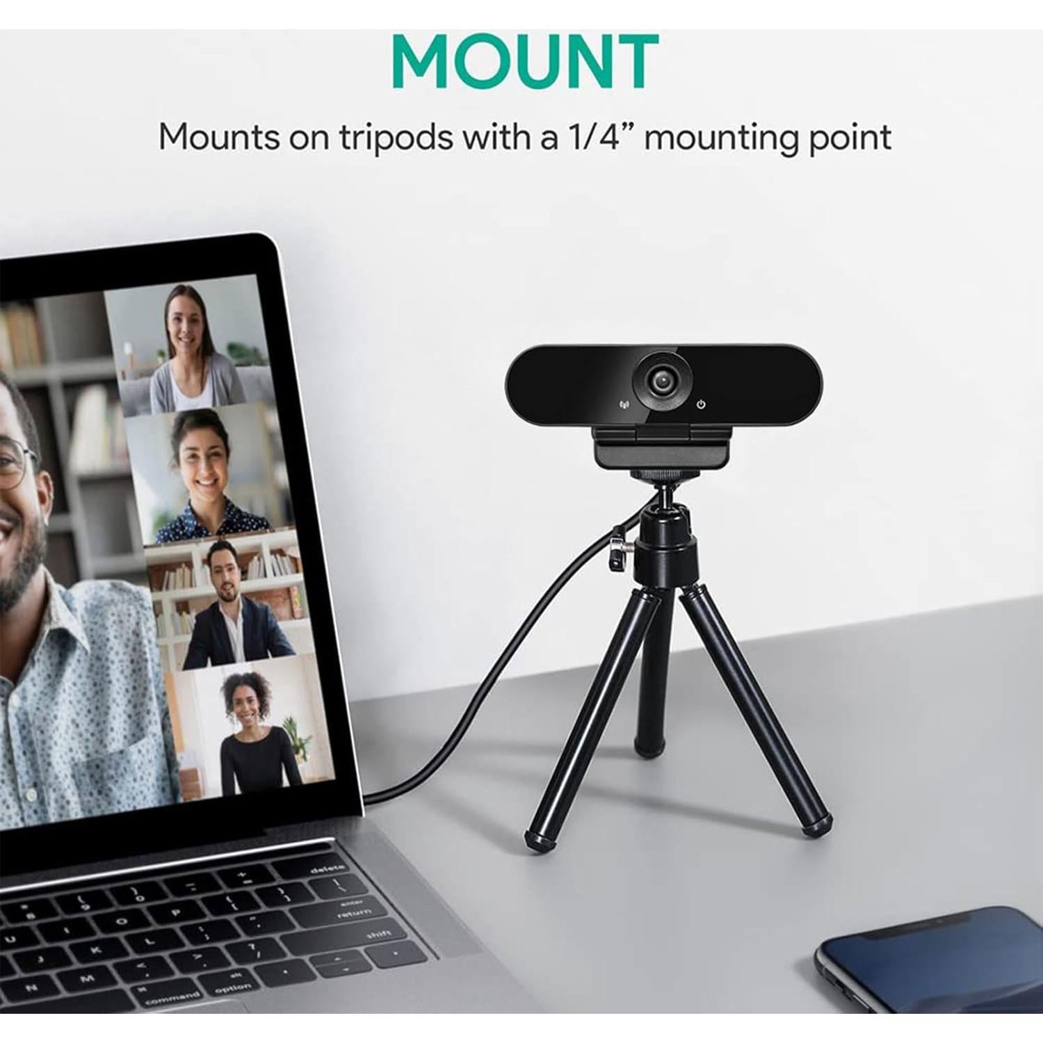 Cámara Web 1080p WEUNKNOWN con Micrófonos Dual y Tapa