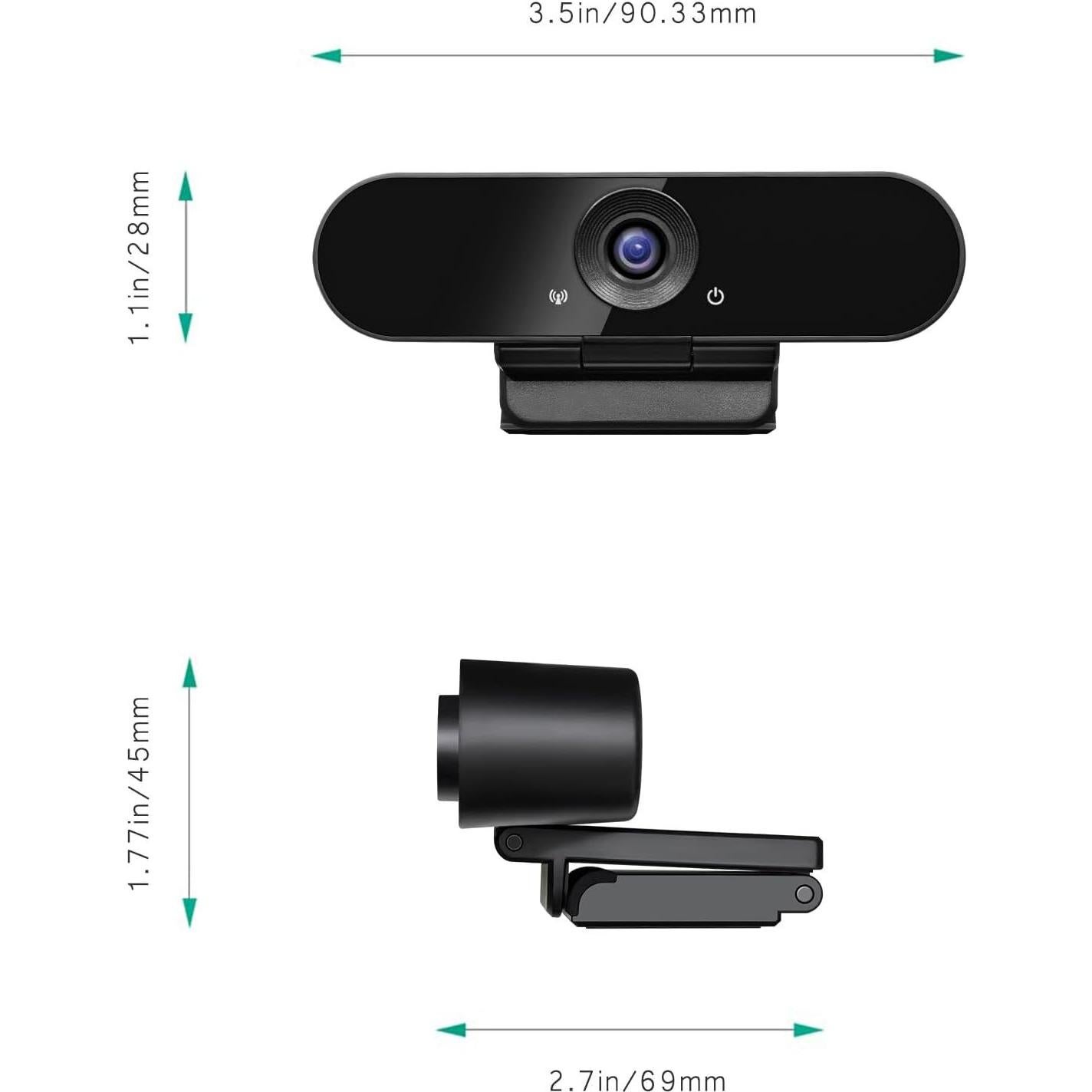 Cámara Web 1080p WEUNKNOWN con Micrófonos Dual y Tapa