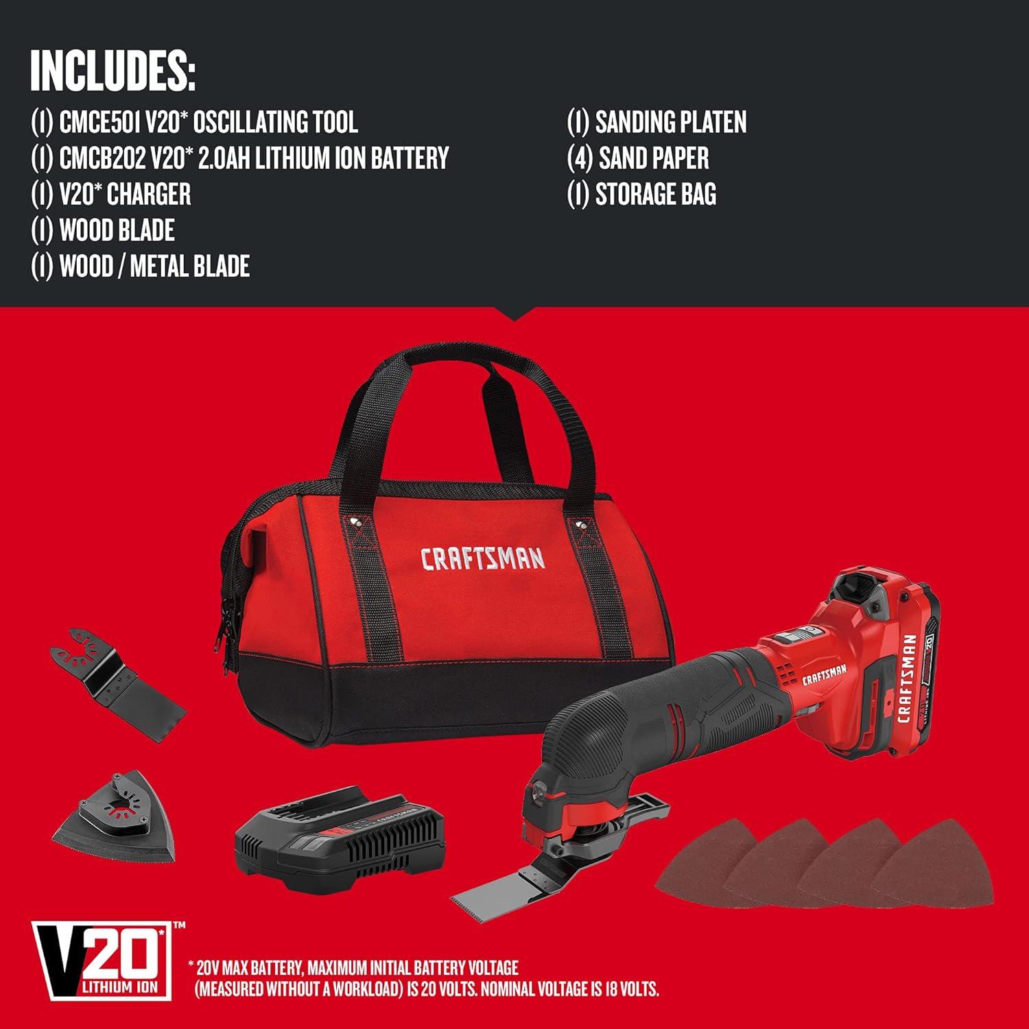Herramienta Oscilante Cordless Craftsman V20 20V con Accesorios