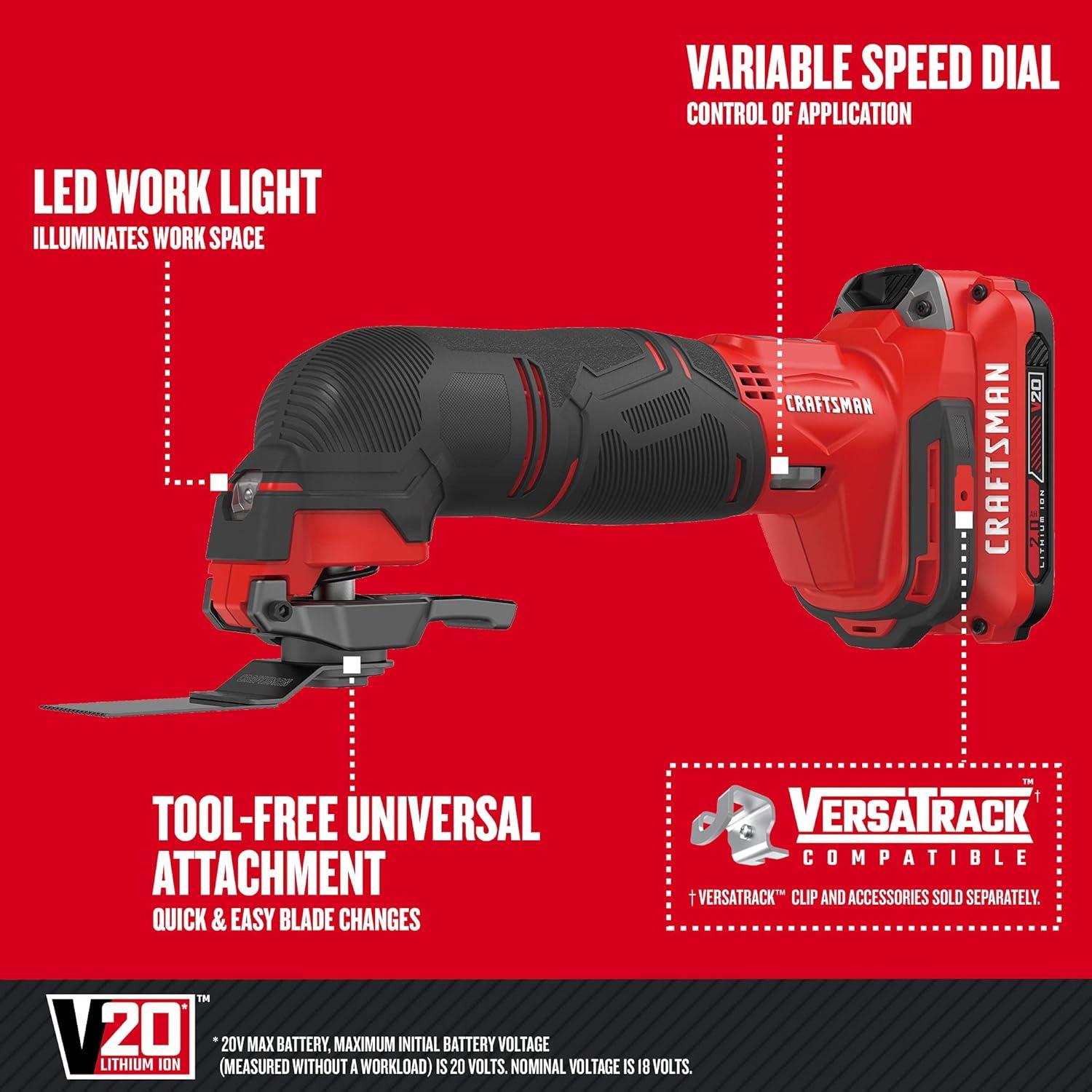 Herramienta Oscilante Cordless Craftsman V20 20V con Accesorios