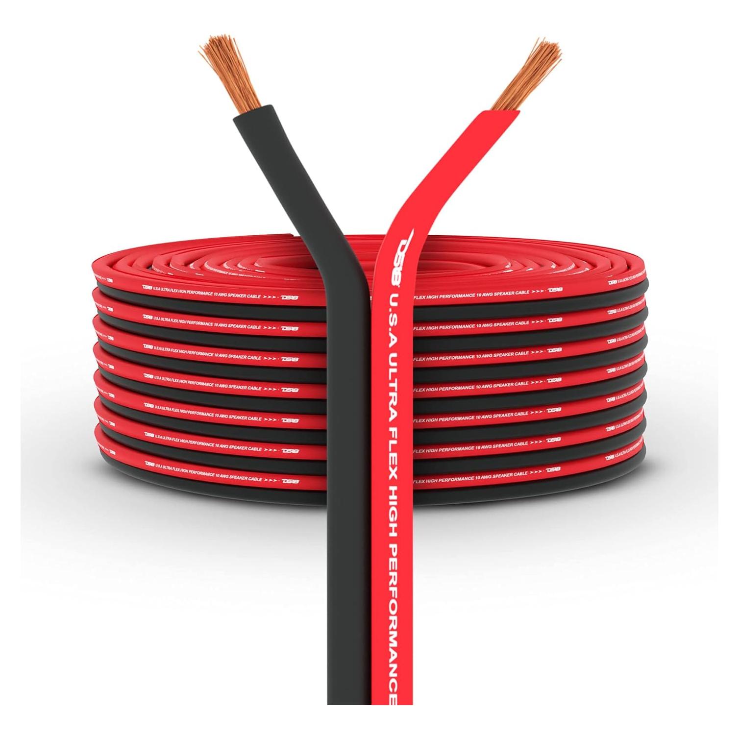 Cable de Altavoz DS18 16GA 30.48m Ultra Flexible Rojo Negro