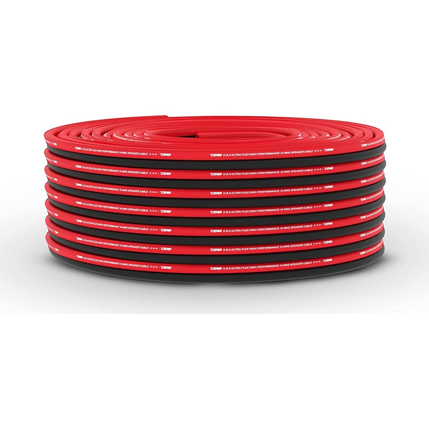 Cable de Altavoz DS18 16GA 30.48m Ultra Flexible Rojo Negro