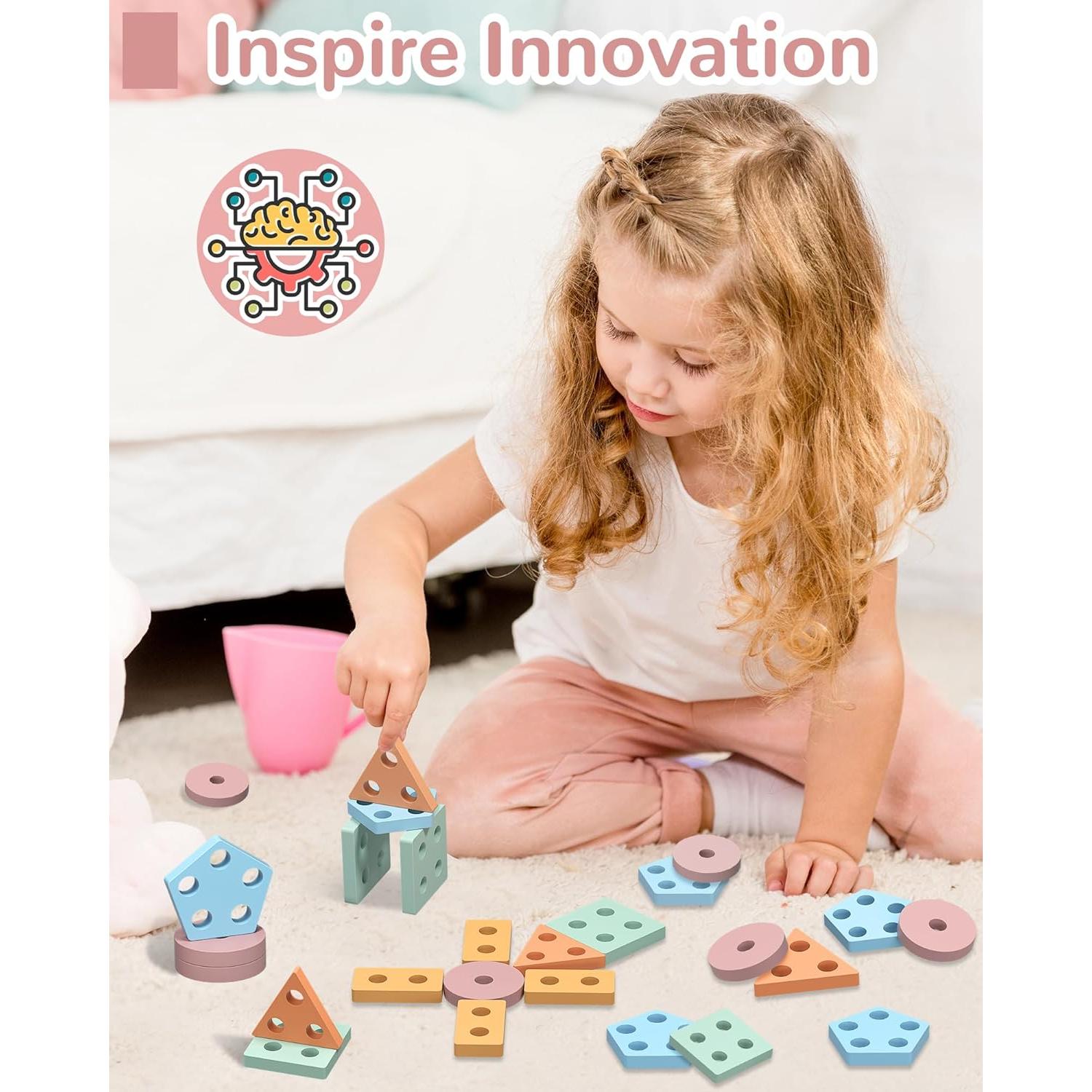 Juguetes Montessori de Madera Tonberless para Niños 1-3 Años