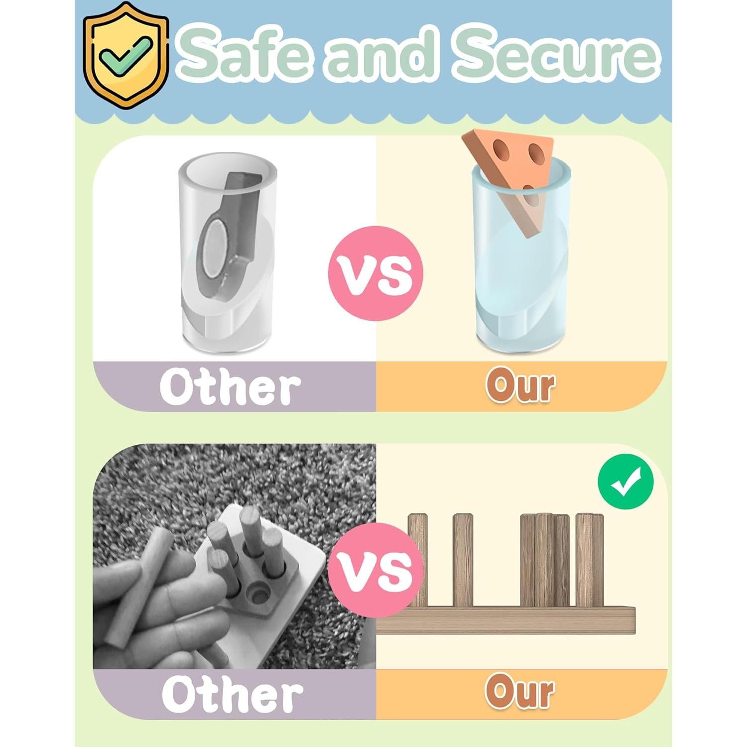 Juguetes Montessori de Madera Tonberless para Niños 1-3 Años