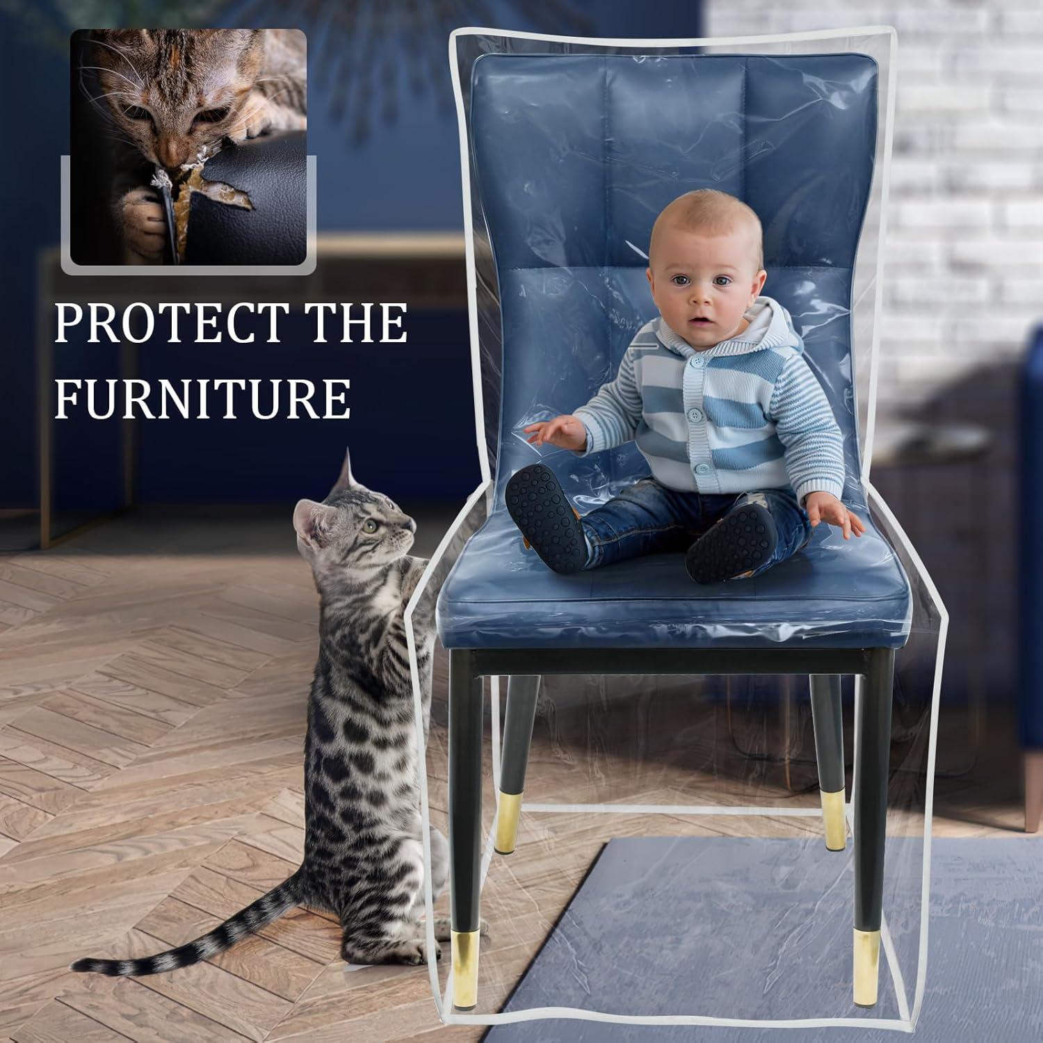 Funda de Silla SIWUTIAO Pack de 6 PVC Transparente Impermeable