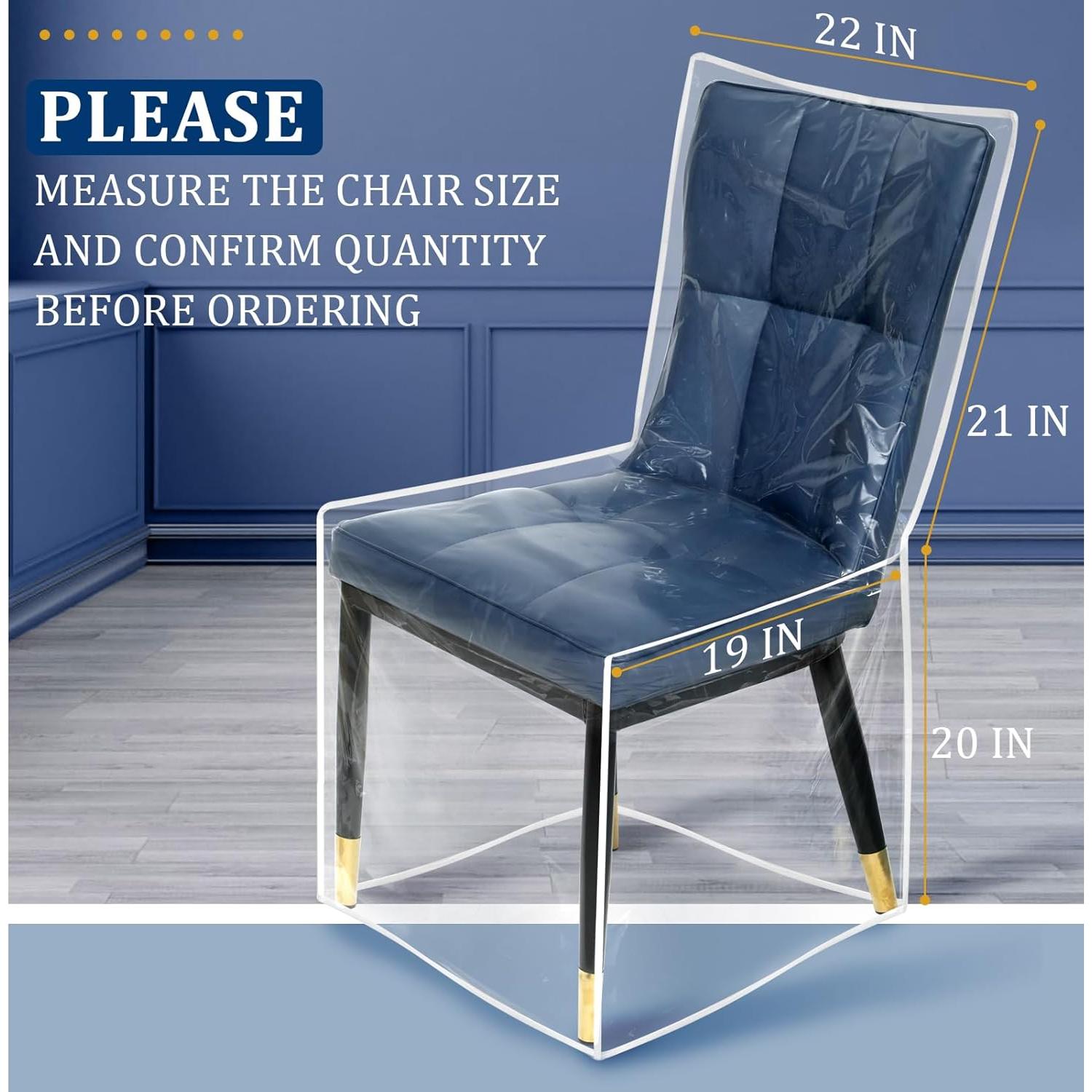 Funda de Silla SIWUTIAO Pack de 6 PVC Transparente Impermeable