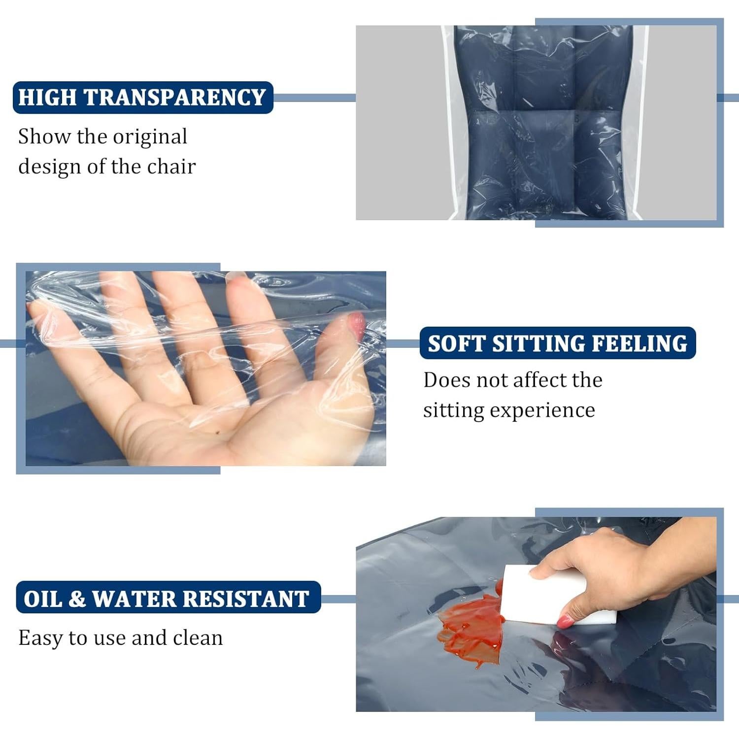 Funda de Silla SIWUTIAO Pack de 6 PVC Transparente Impermeable