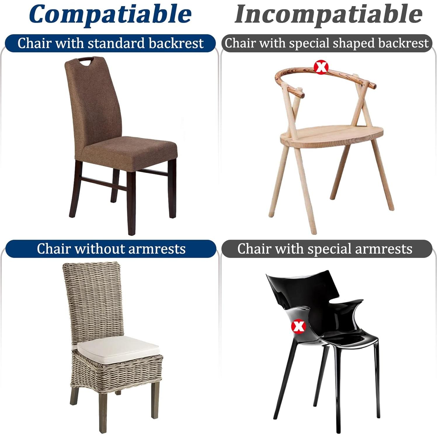 Funda de Silla SIWUTIAO Pack de 6 PVC Transparente Impermeable