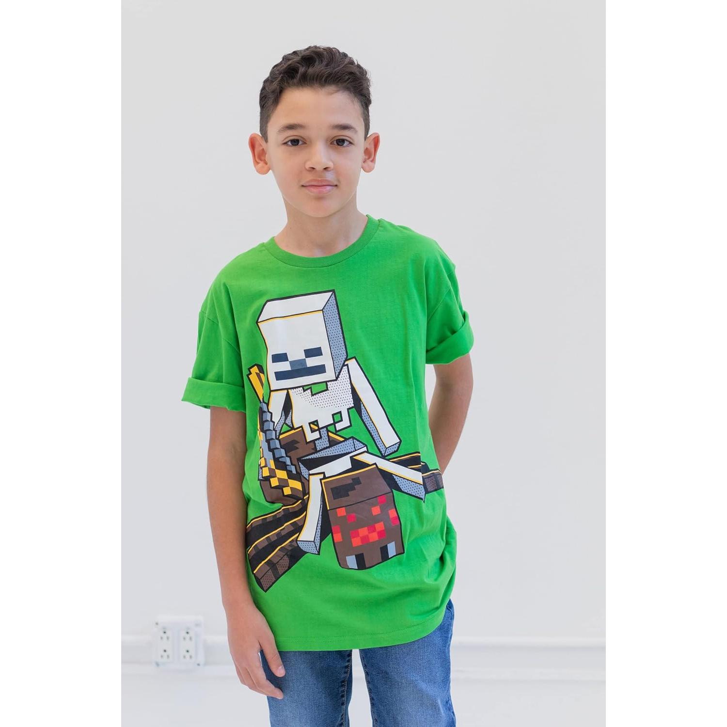 Camisetas Minecraft Mobs 3 Pack Niños Unisex - Algodón 60%