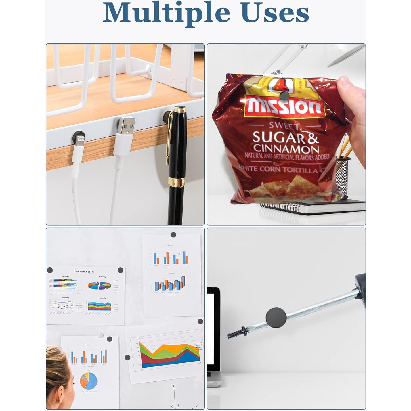 Imanes de Neodimio SMARTAKE 45 Pcs Redondos Negros