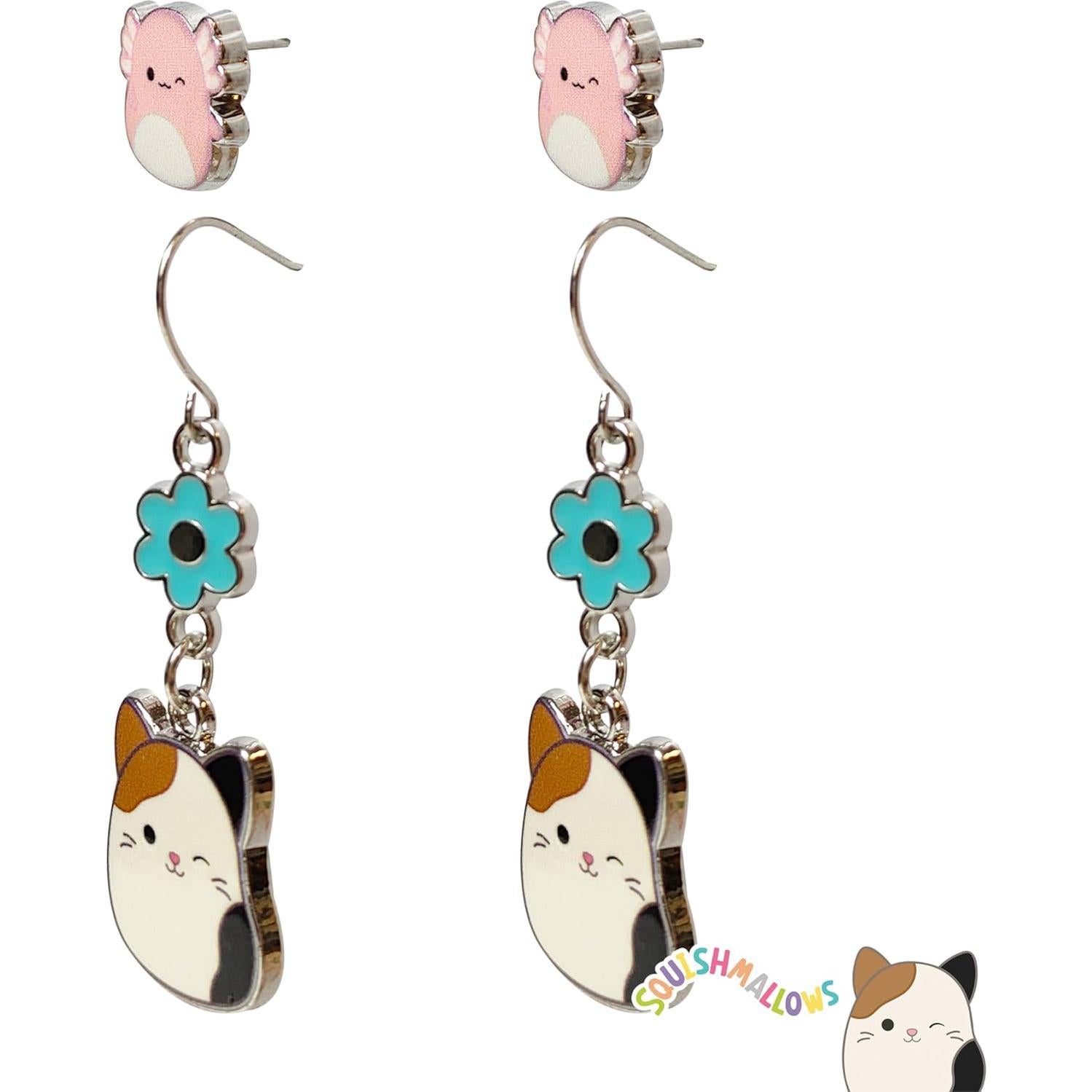 Pendientes Hipoalergénicos LUV HER para Niñas - 2 Pares con Charms