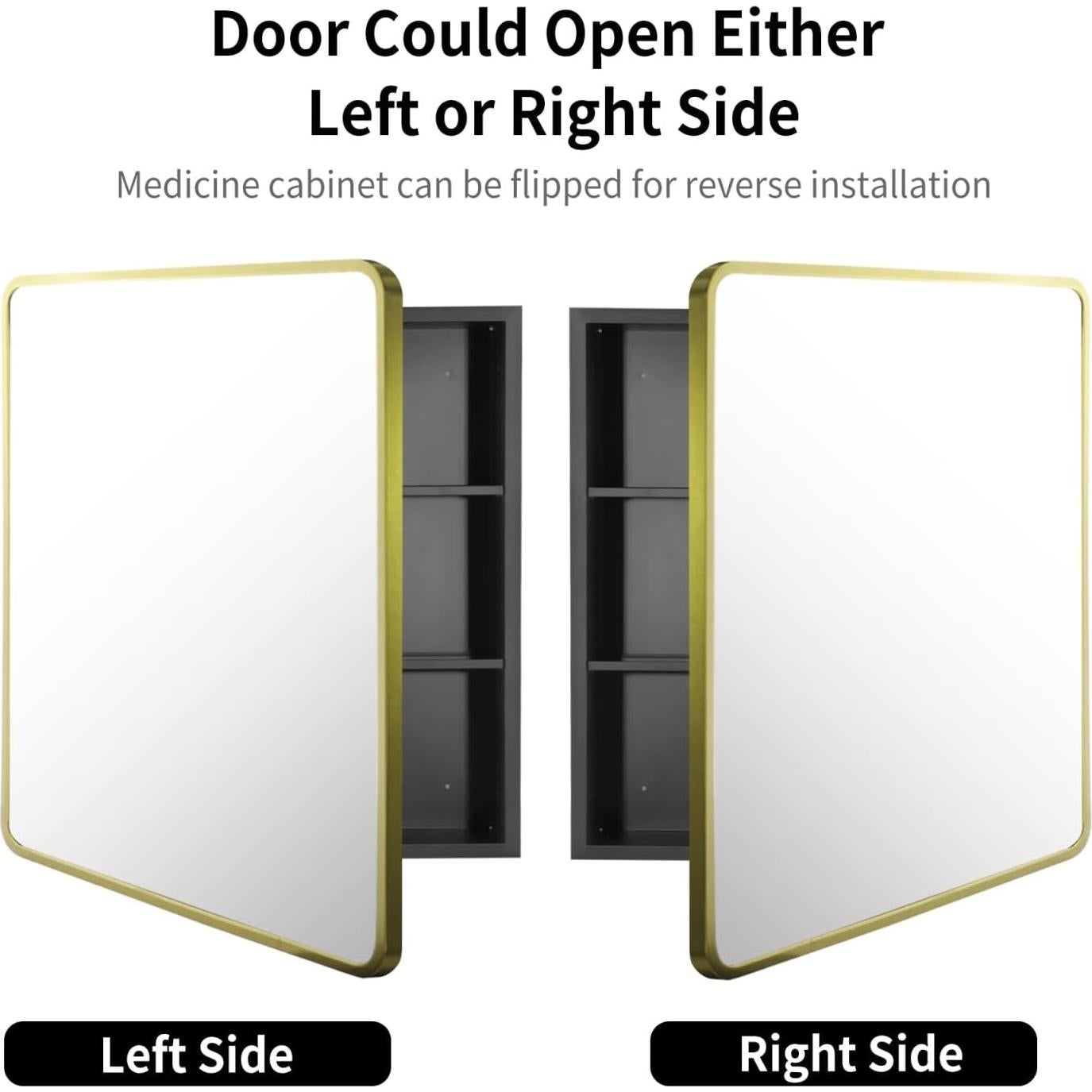 Gabinete de Medicina Movo 61x76 cm con Espejo Oro