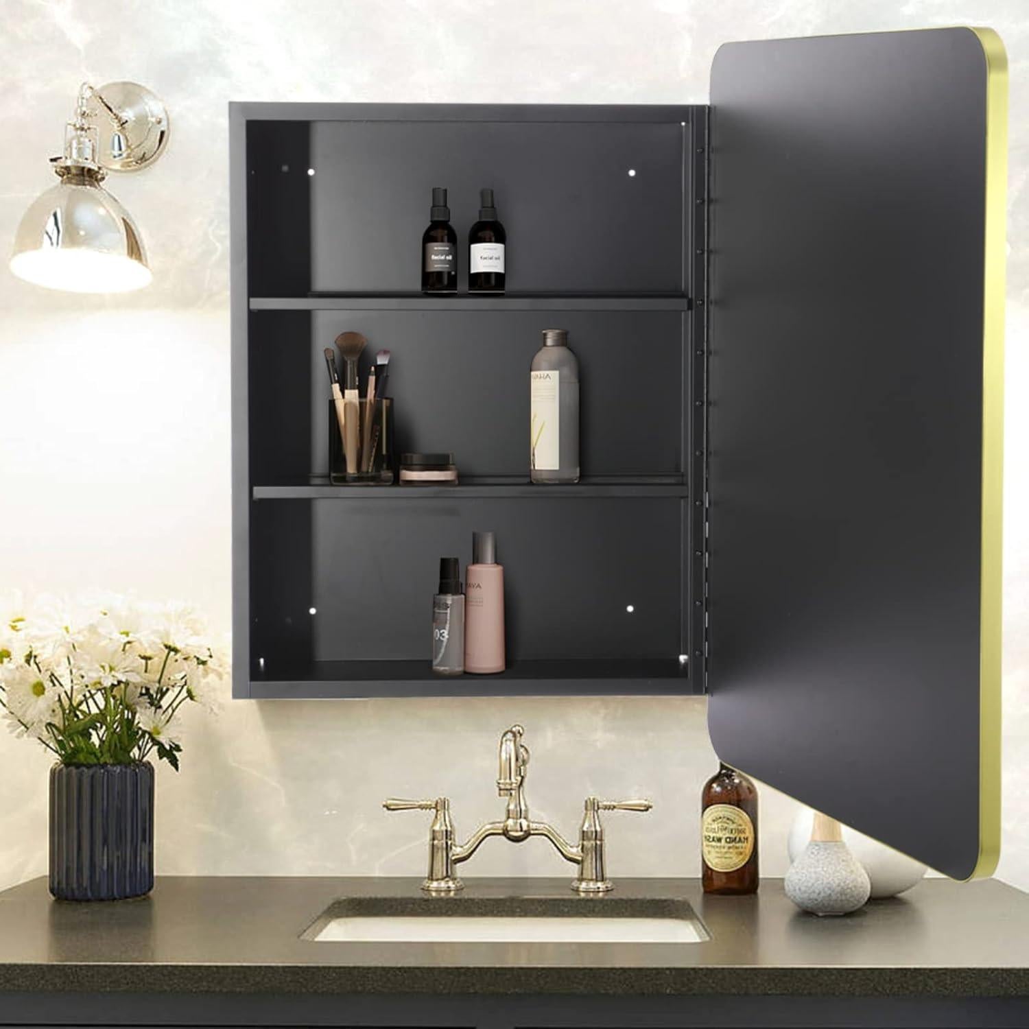 Gabinete de Medicina Movo 61x76 cm con Espejo Oro