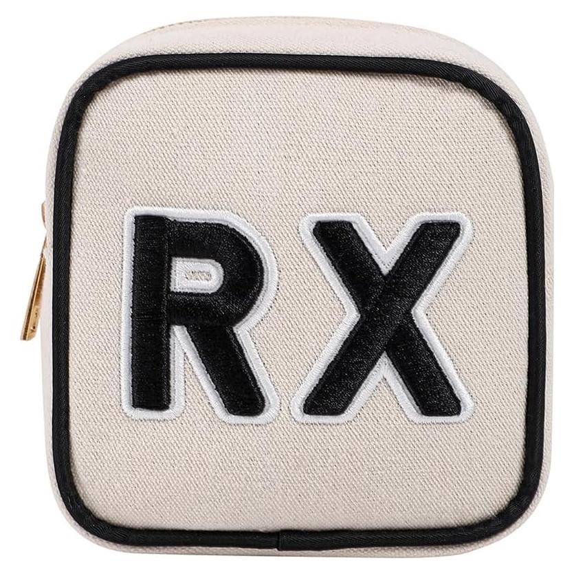 Bolsa de Lona Organizador de Cosméticos RSRSLEII Beige 12.7x11.4x6.1cm