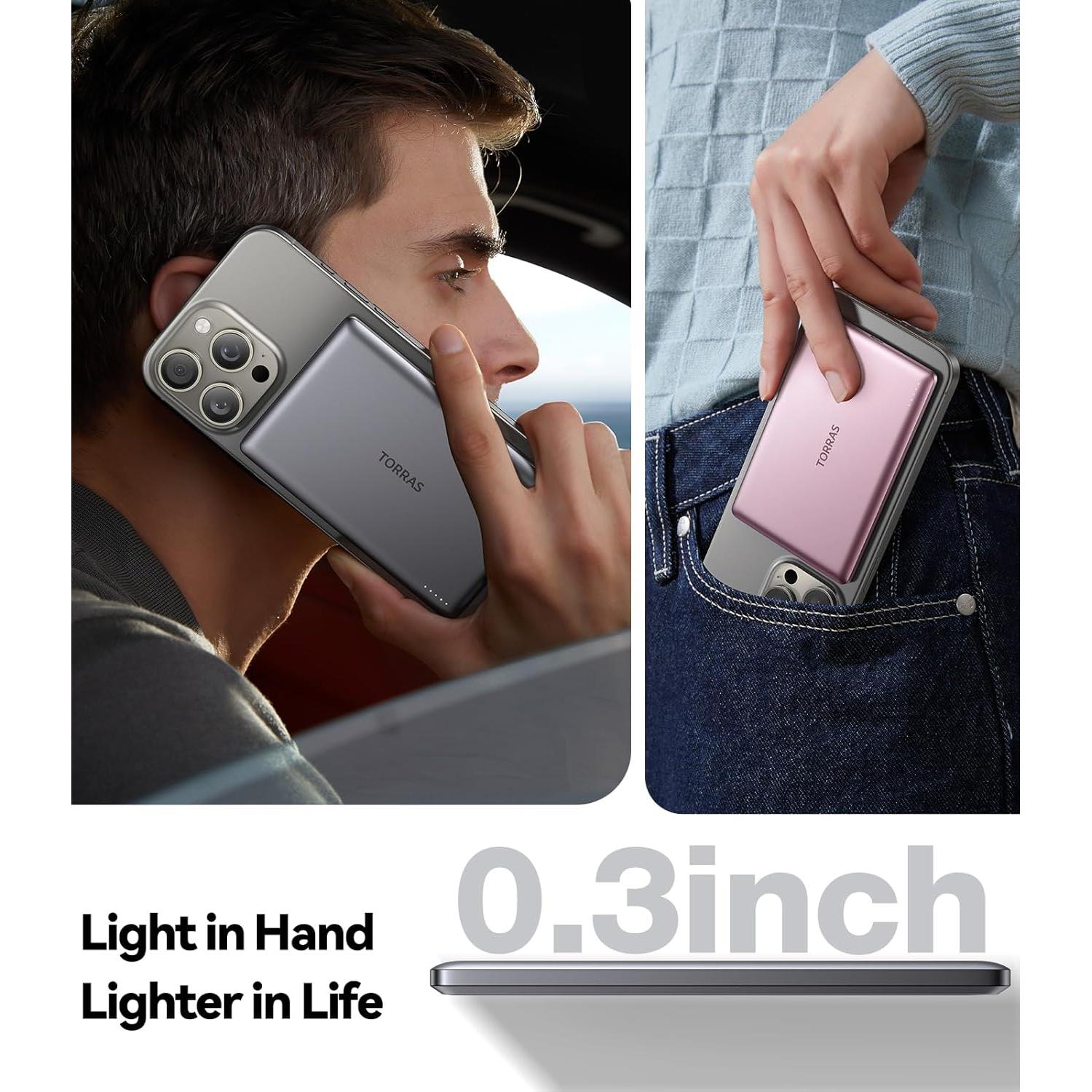 TORRAS MiniMag Power Bank 5000mAh Carga Rápida Inalámbrica