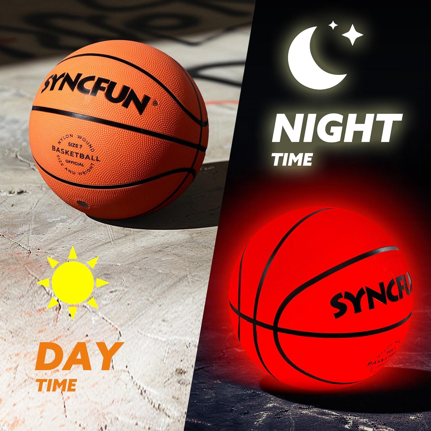 Balón de Baloncesto Iluminado Syncfun Rojo para Niños 3+