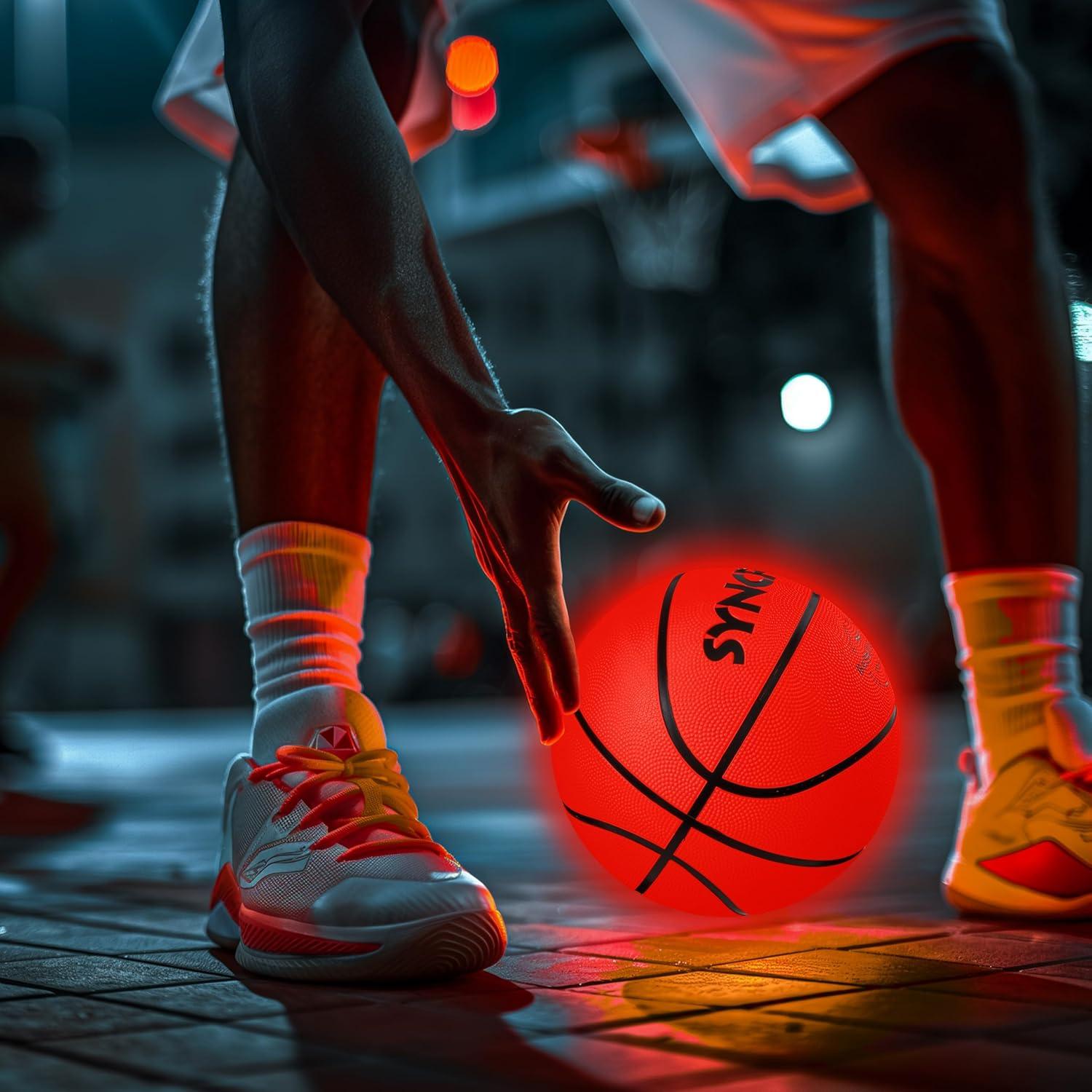 Balón de Baloncesto Iluminado Syncfun Rojo para Niños 3+