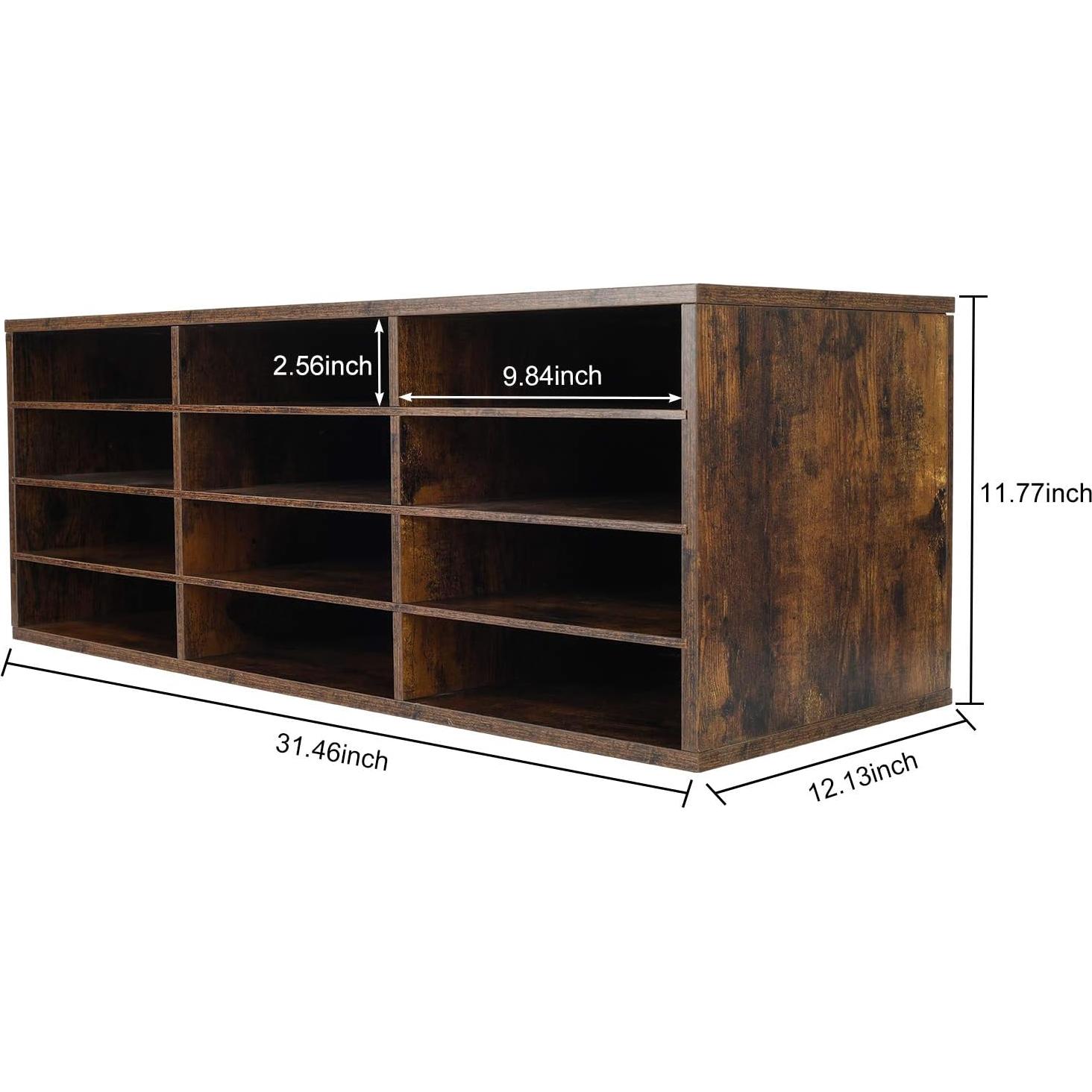 Organizador de Correo PAG de Madera 12 Compartimentos Marrón