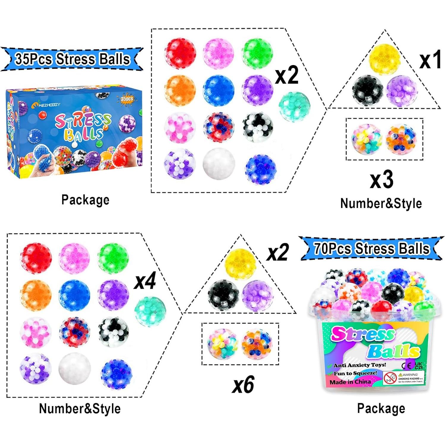 Pelotas Antiestrés Suaves MEZHOBBY - 35 Unidades 10.3 cm