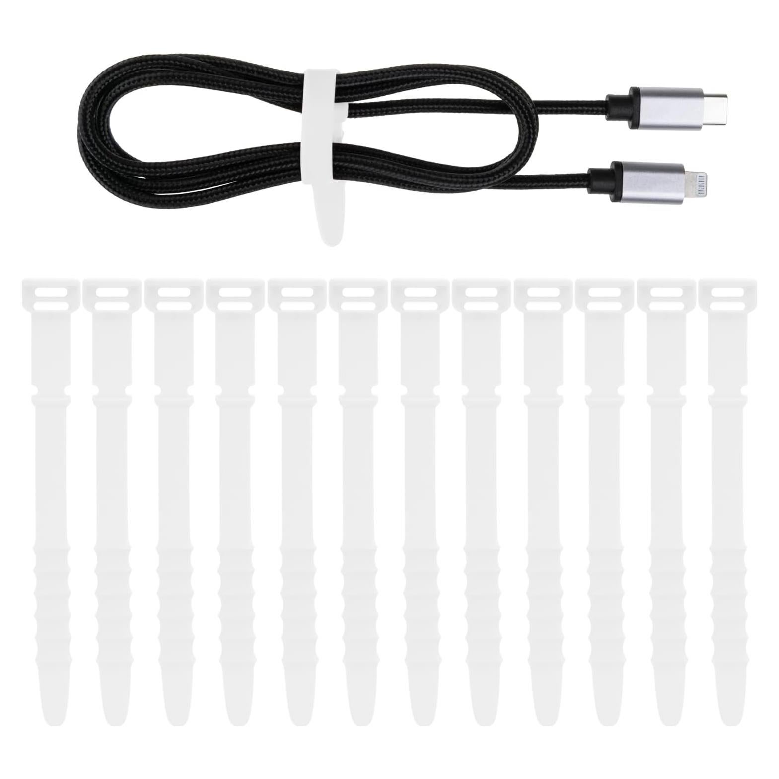 Paquete de 12 Bridas de Silicona Neepanda 11.5 cm Blancas