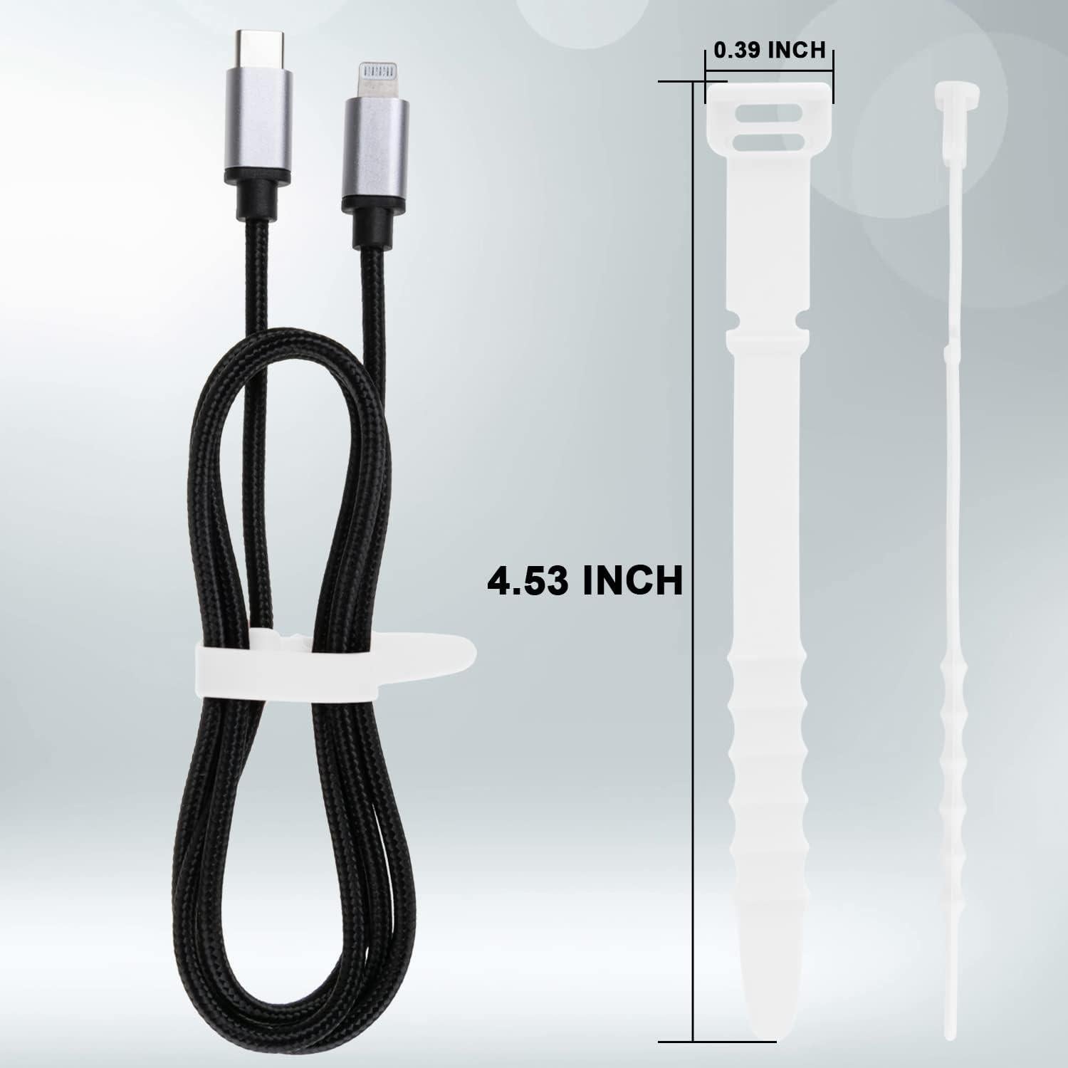 Paquete de 12 Bridas de Silicona Neepanda 11.5 cm Blancas