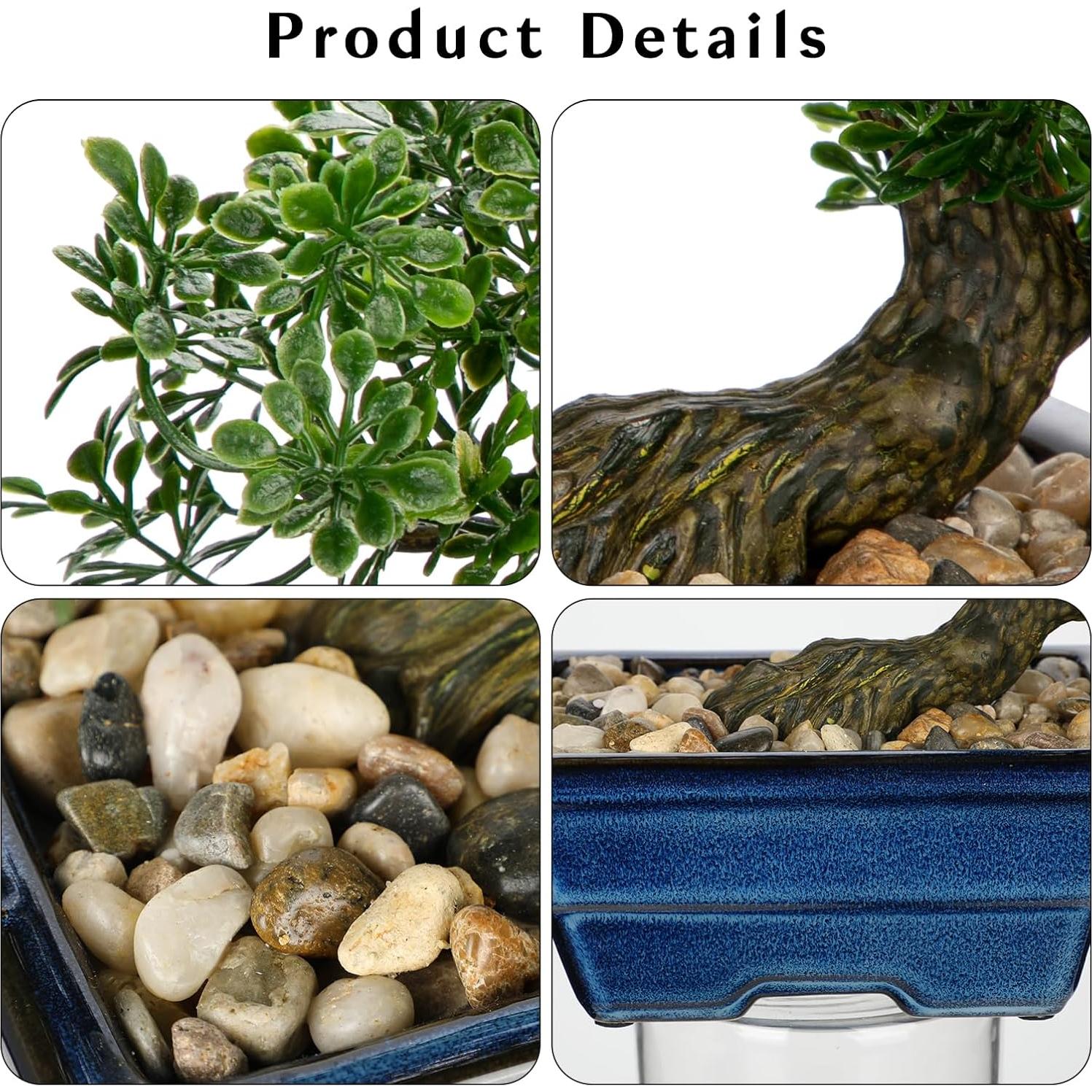 Árbol Bonsai Artificial Briful con Maceta Cerámica Verde