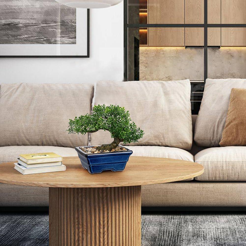 Árbol Bonsai Artificial Briful con Maceta Cerámica Verde