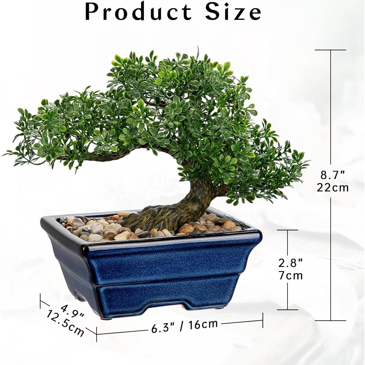 Árbol Bonsai Artificial Briful con Maceta Cerámica Verde