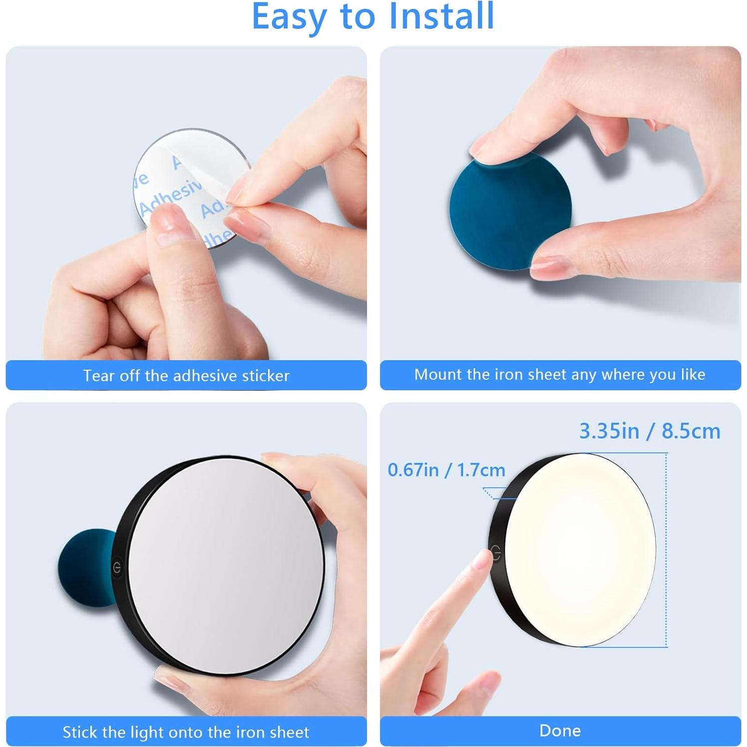 Ferswe Luz Táctil Regulable Recargable 1000mAh 3000K - 2 Piezas