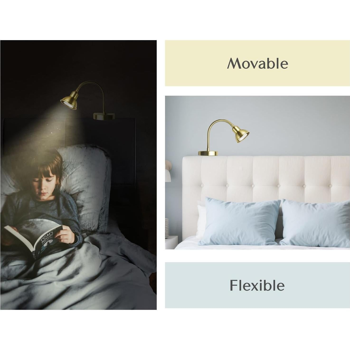 Lámpara de Lectura LED Regulable SUNLITBRANDS Dorada