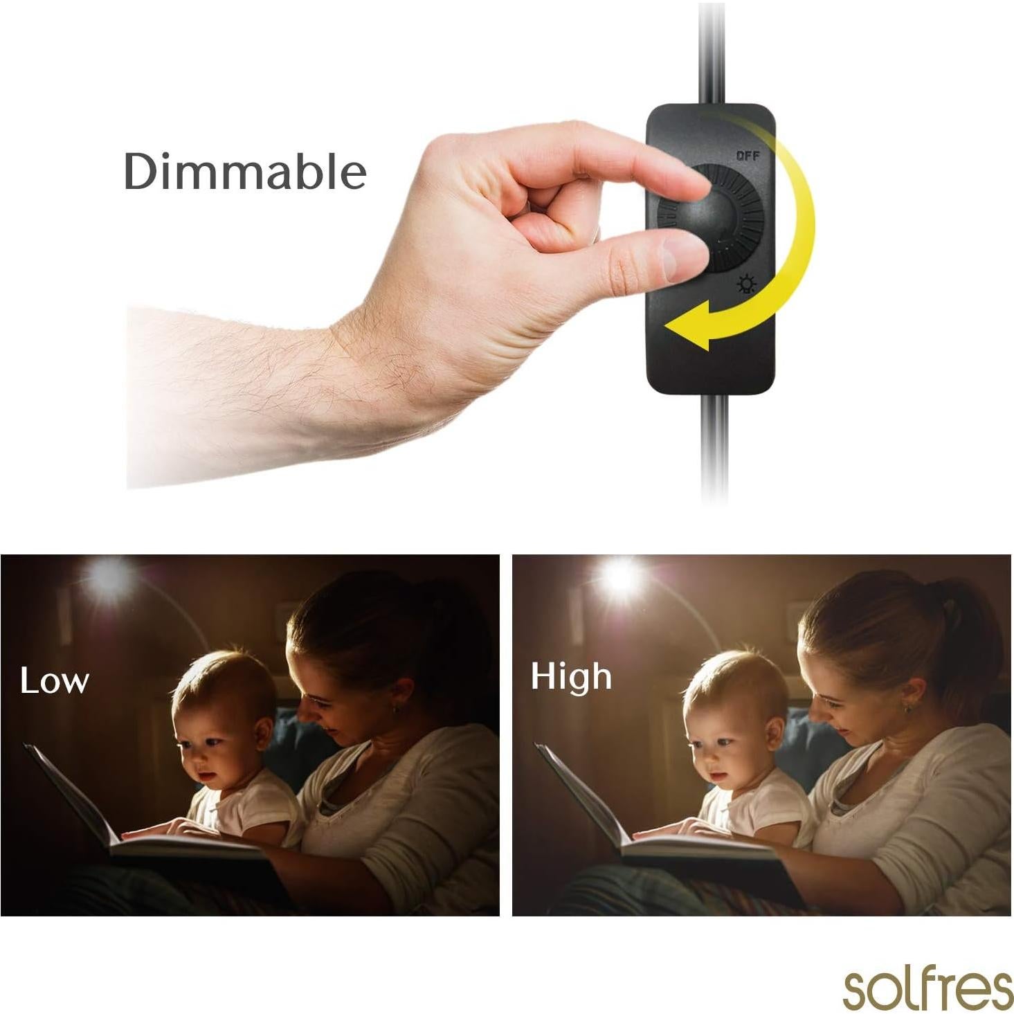 Lámpara de Lectura LED Regulable SUNLITBRANDS Dorada