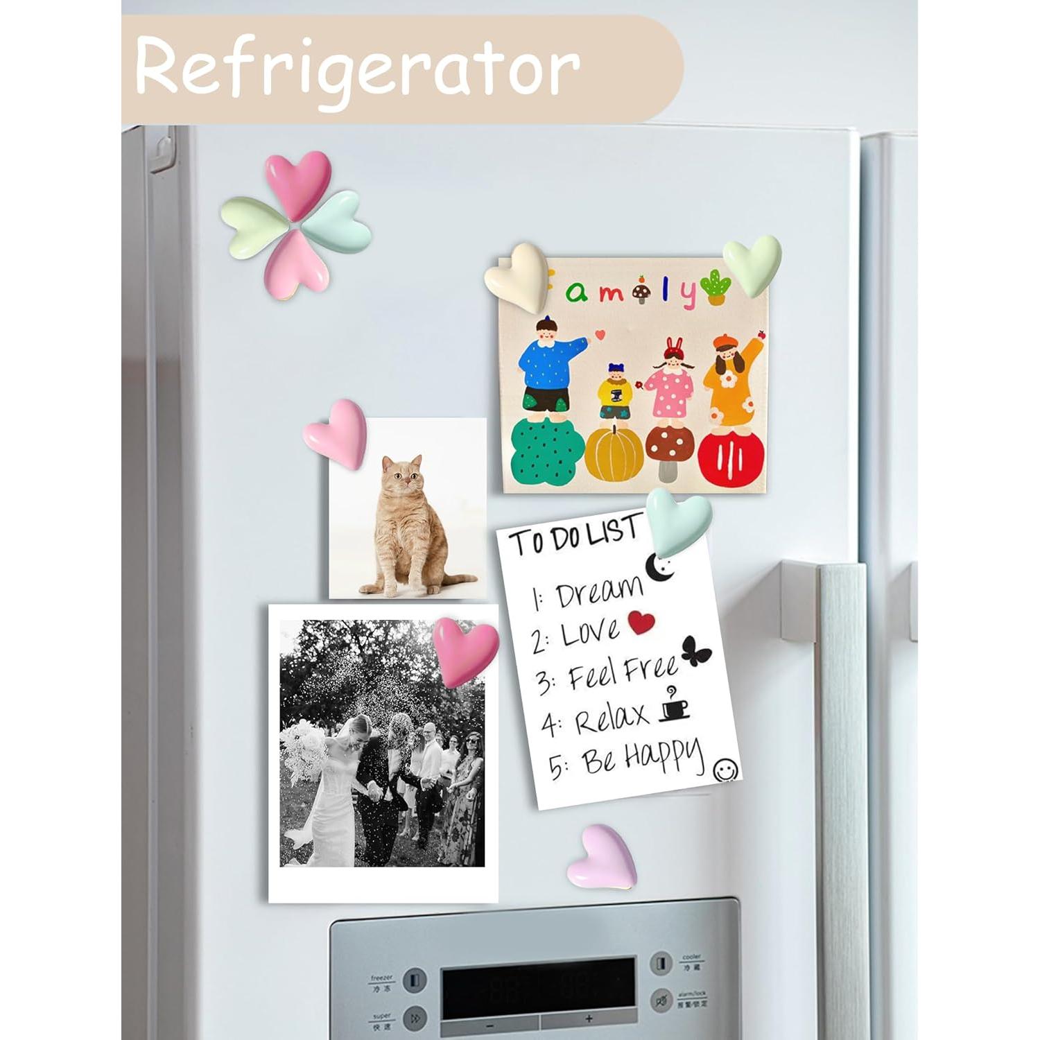 Set de 24 Imanes de Nevera Corazón Dizgyuwei Coloridos