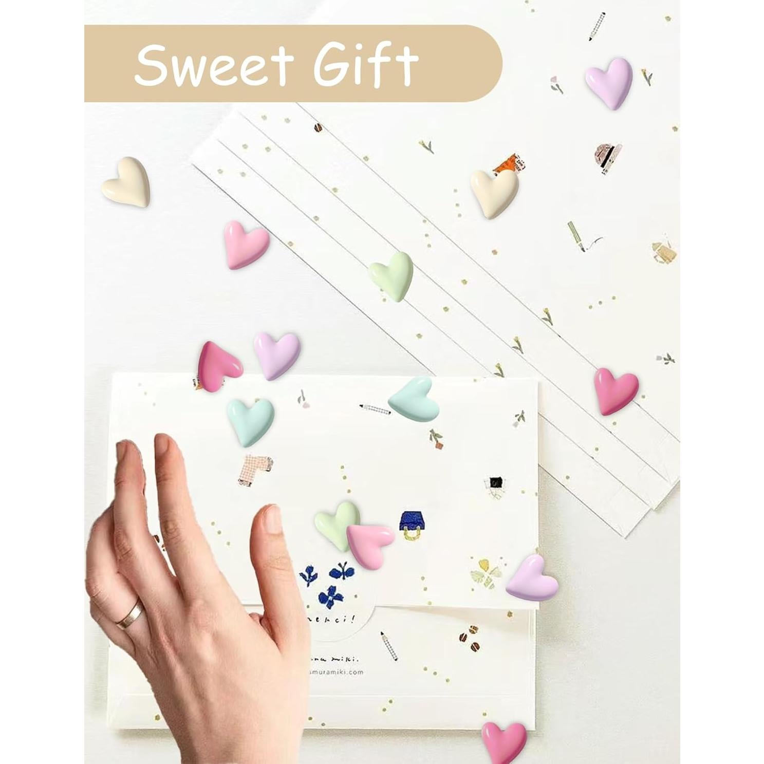 Set de 24 Imanes de Nevera Corazón Dizgyuwei Coloridos