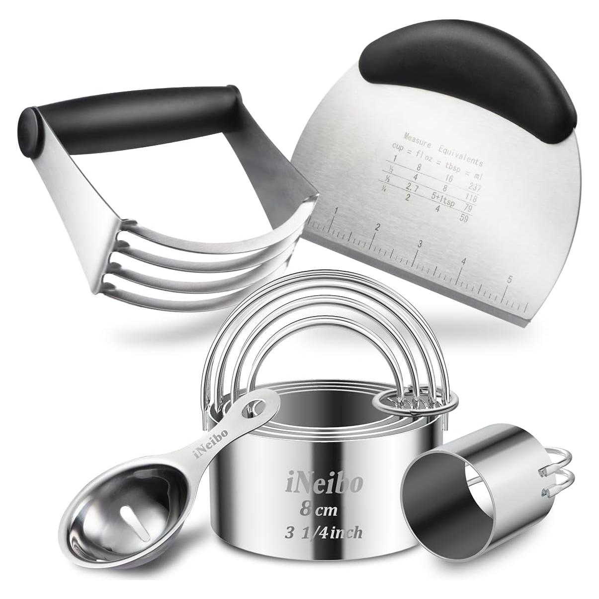 Conjunto de Herramientas de Hornear iNeibo - Cortadores de Galletas y Mezclador