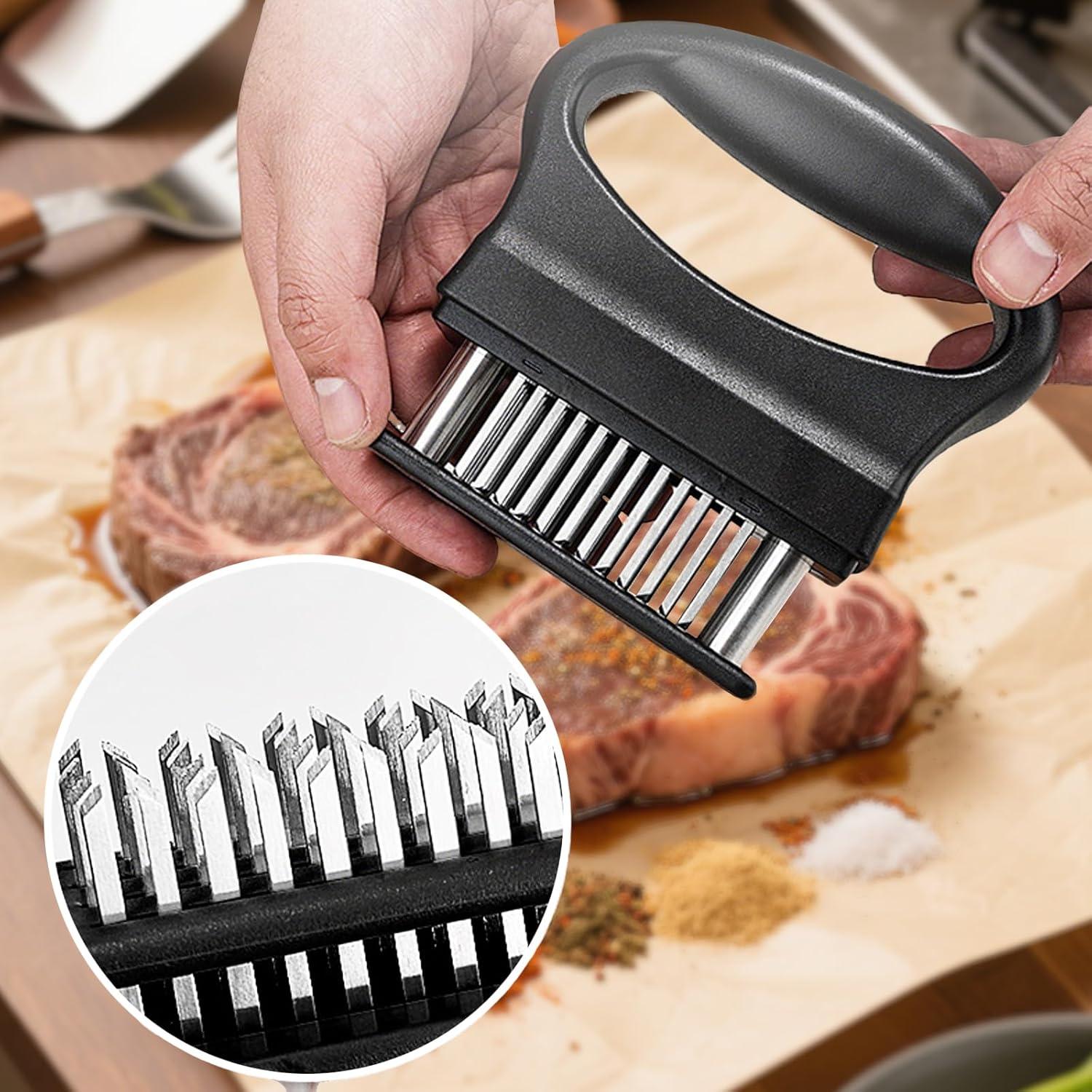 Ablandador de Carne Dorscript Negro 48 Cuchillas Acero Inoxidable